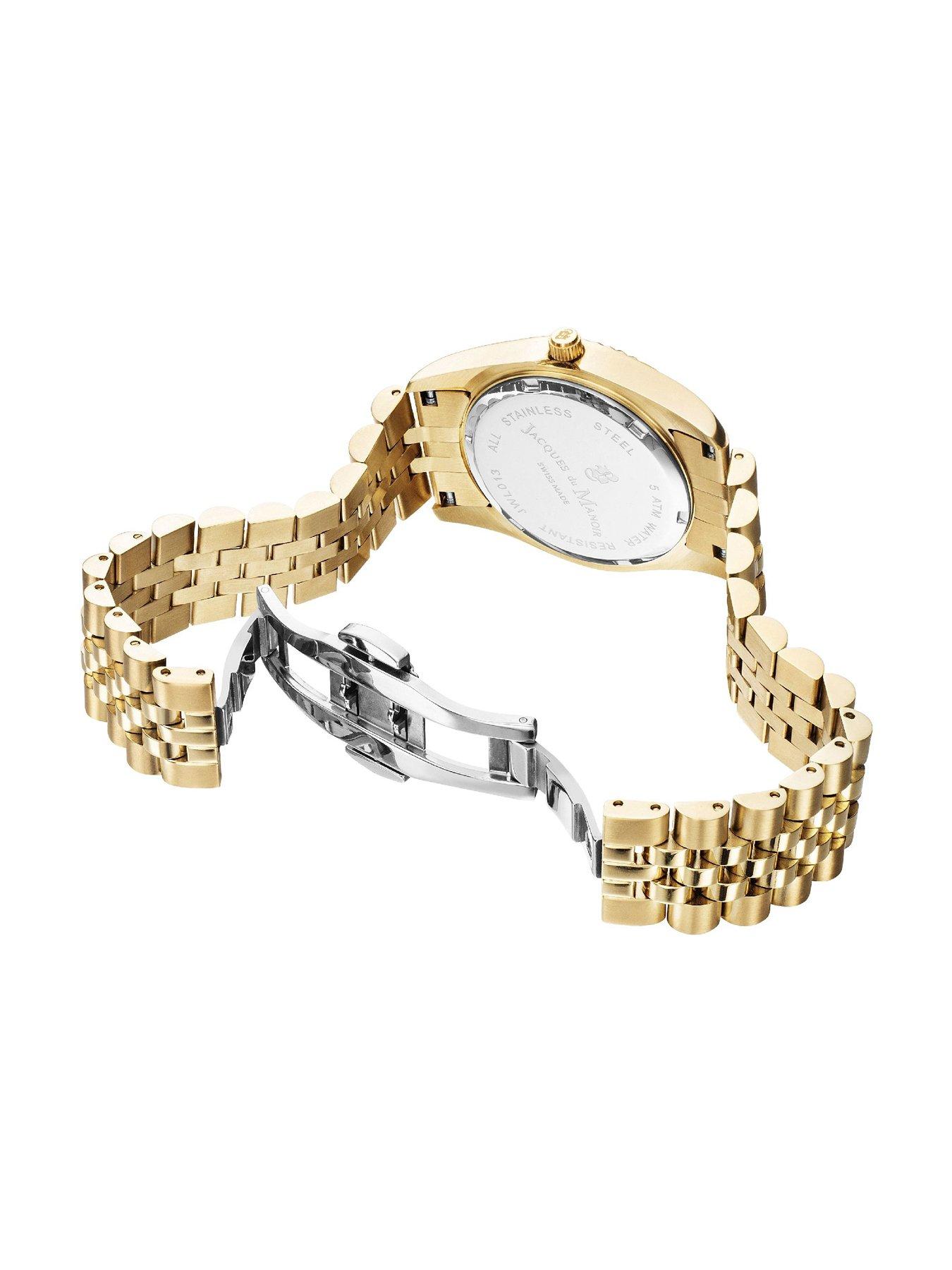Image 3 of 4 of Jacques Du Manoir Swiss-made Ladies Inspiration Roman Gold Plated Bracelet Watch