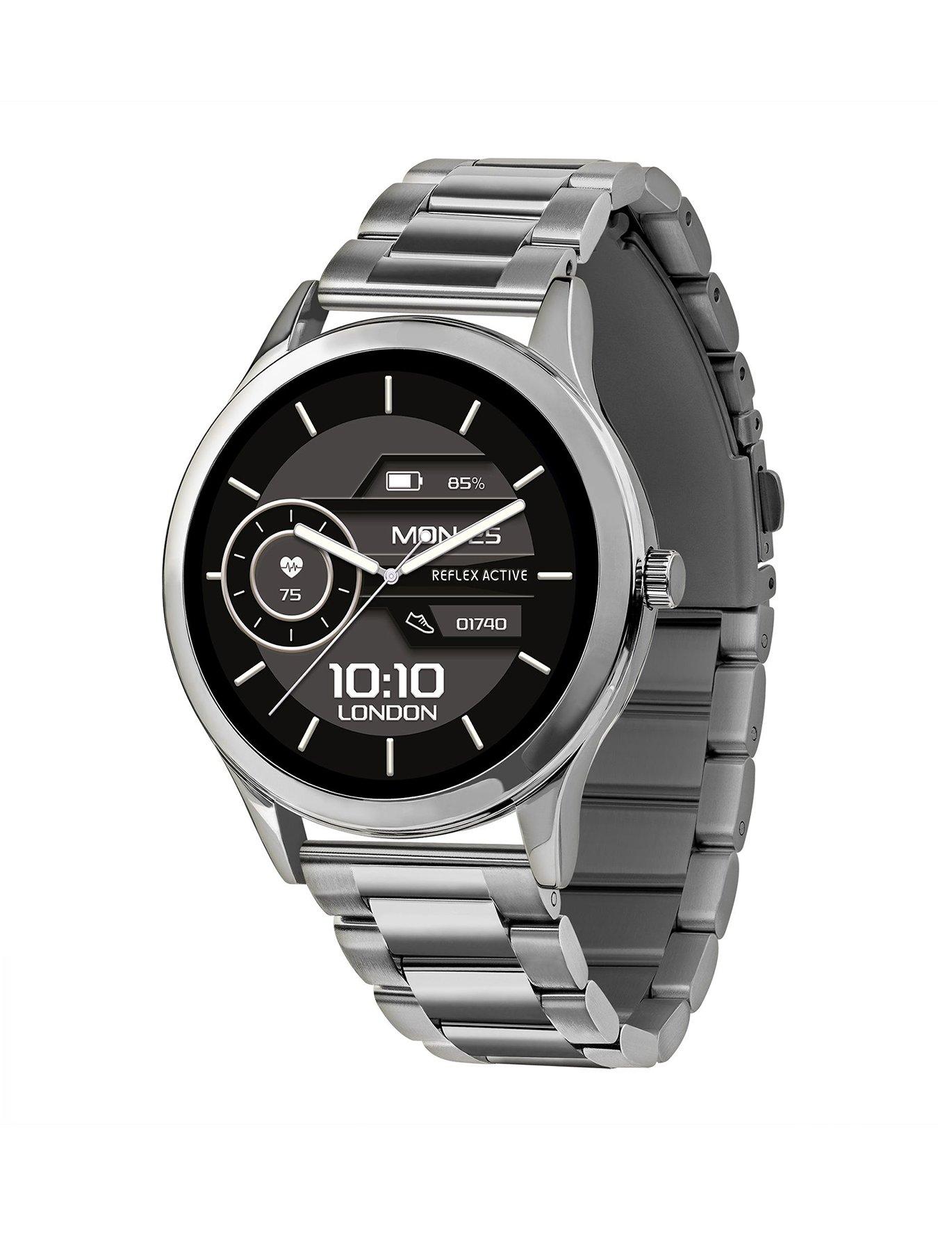 Product photograph of Reflex Active Series 31 Stainless Steel Bracelet Amoled Smart Calling Watch from very.co.uk