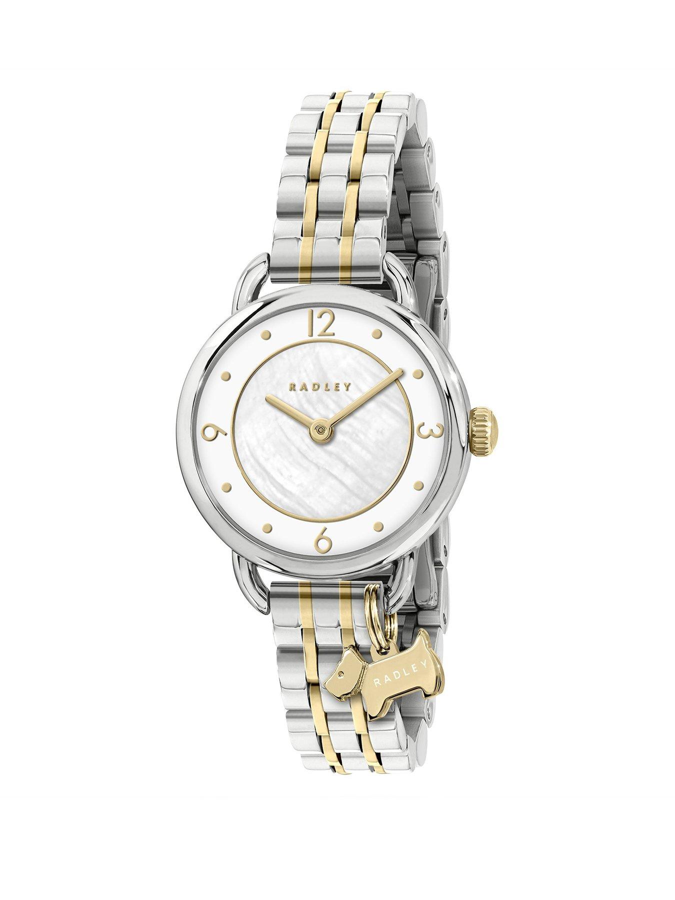 undefined Two Tone Silver and Gold Plated Mother of Pearl Bracelet Watch