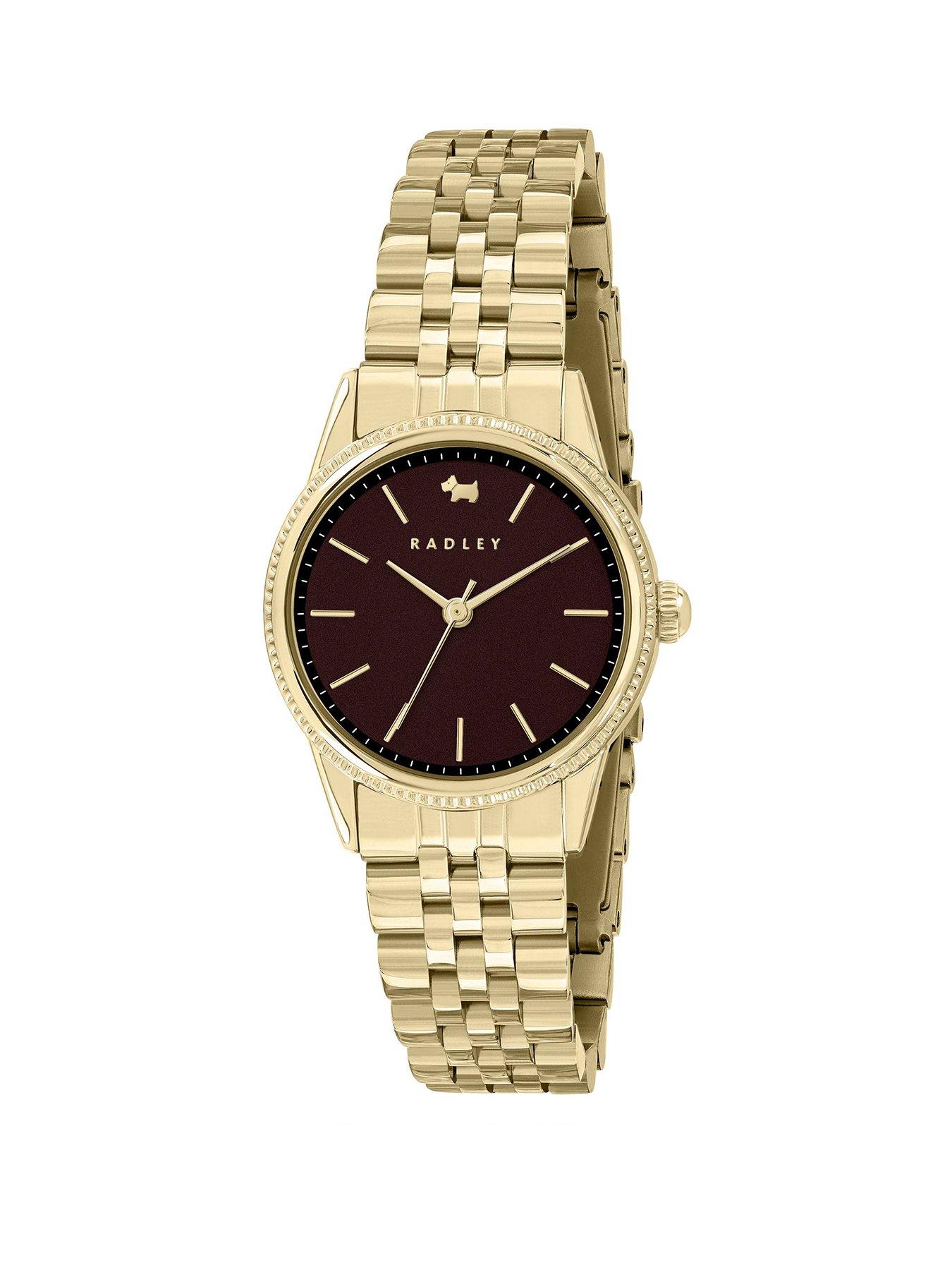 undefined Gold Plated Coin Edge Bezel Bracelet Watch