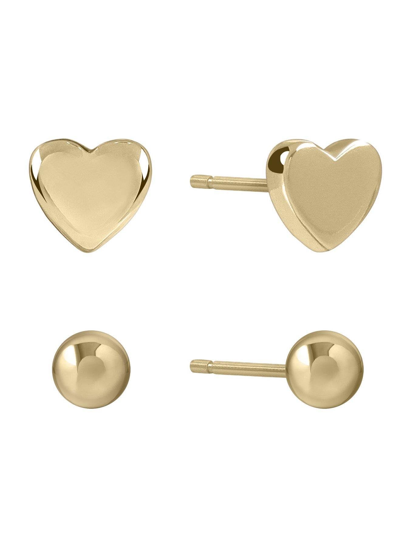 Image 4 of 6 of Radley Gold Plated Black Leather Strap Watch, 18ct Gold Plated Heart Twin Pack Earrings &amp; Heart Ceramic Trinket Tray Set