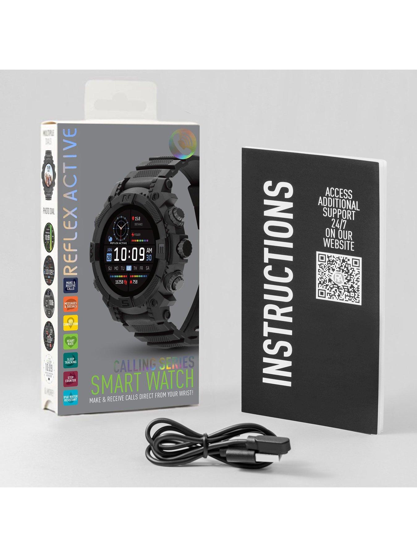 Image 5 of 5 of Reflex Active Series 38 Black Silicone Strap Sports Smart Calling Watch
