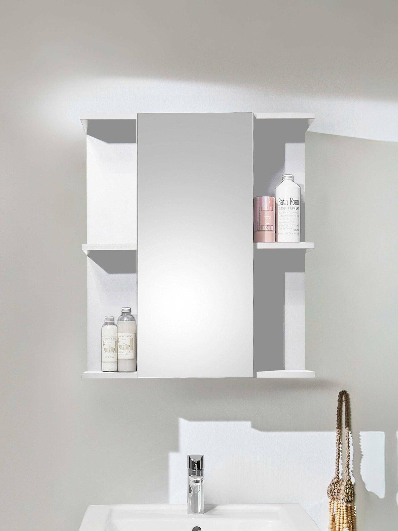 undefined Mandy Mirrored 1 Door Bathroom Wall Cabinet - White