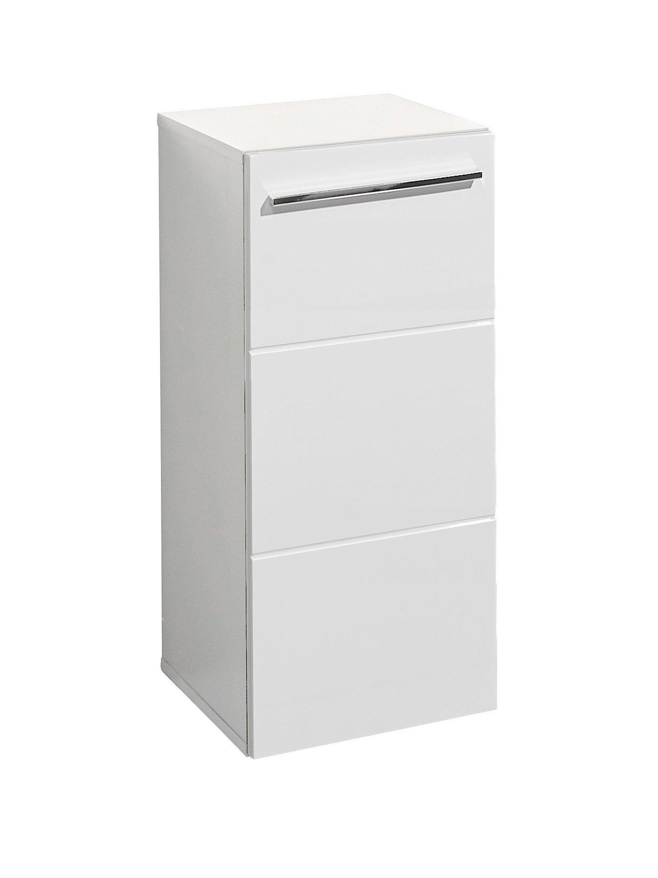 Product photograph of Julian Bowen Mandy 1 Door Bathroom Floor Cabinet - White from very.co.uk