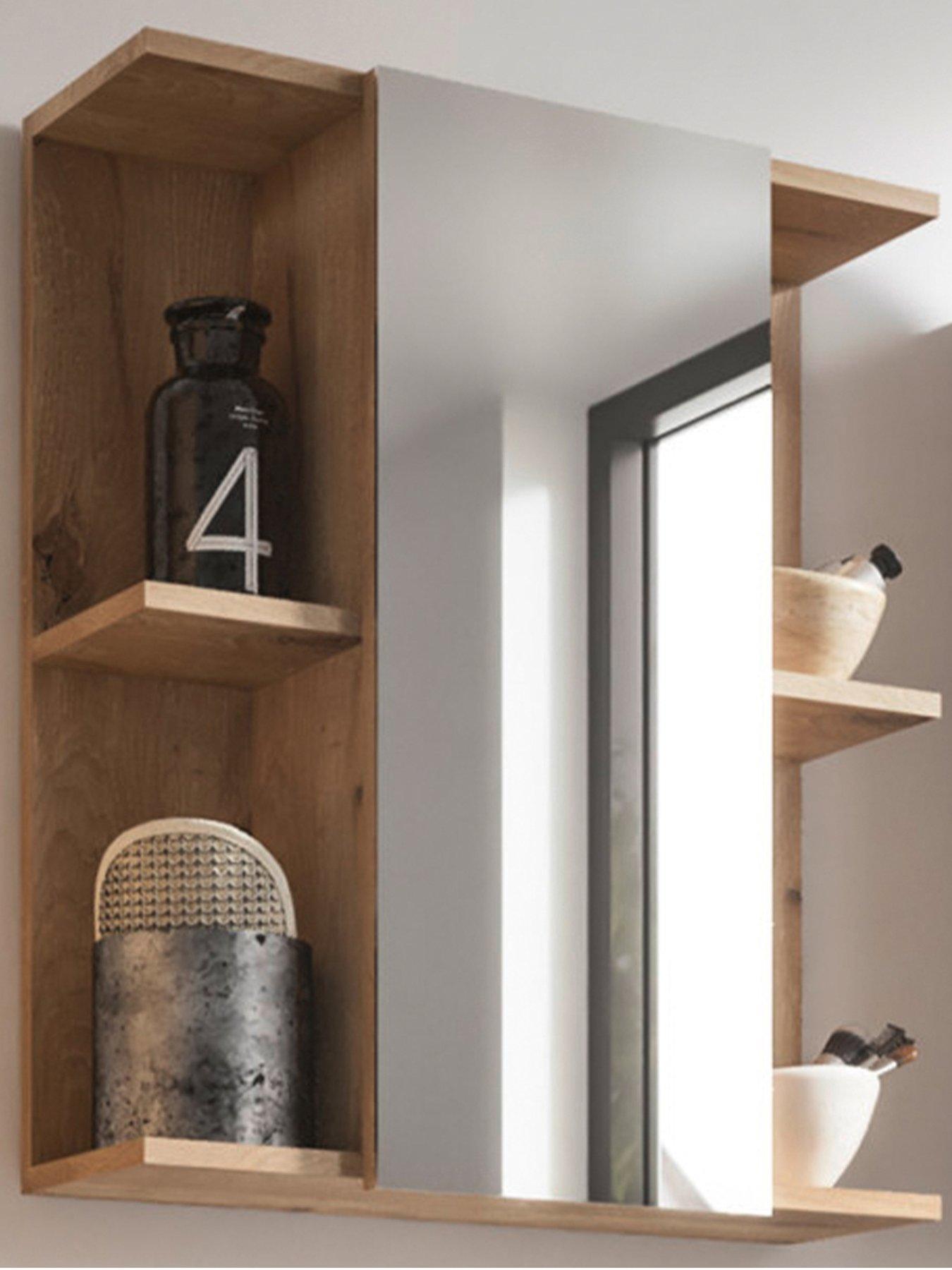 undefined Vista Mirrored Cabinet - Oak