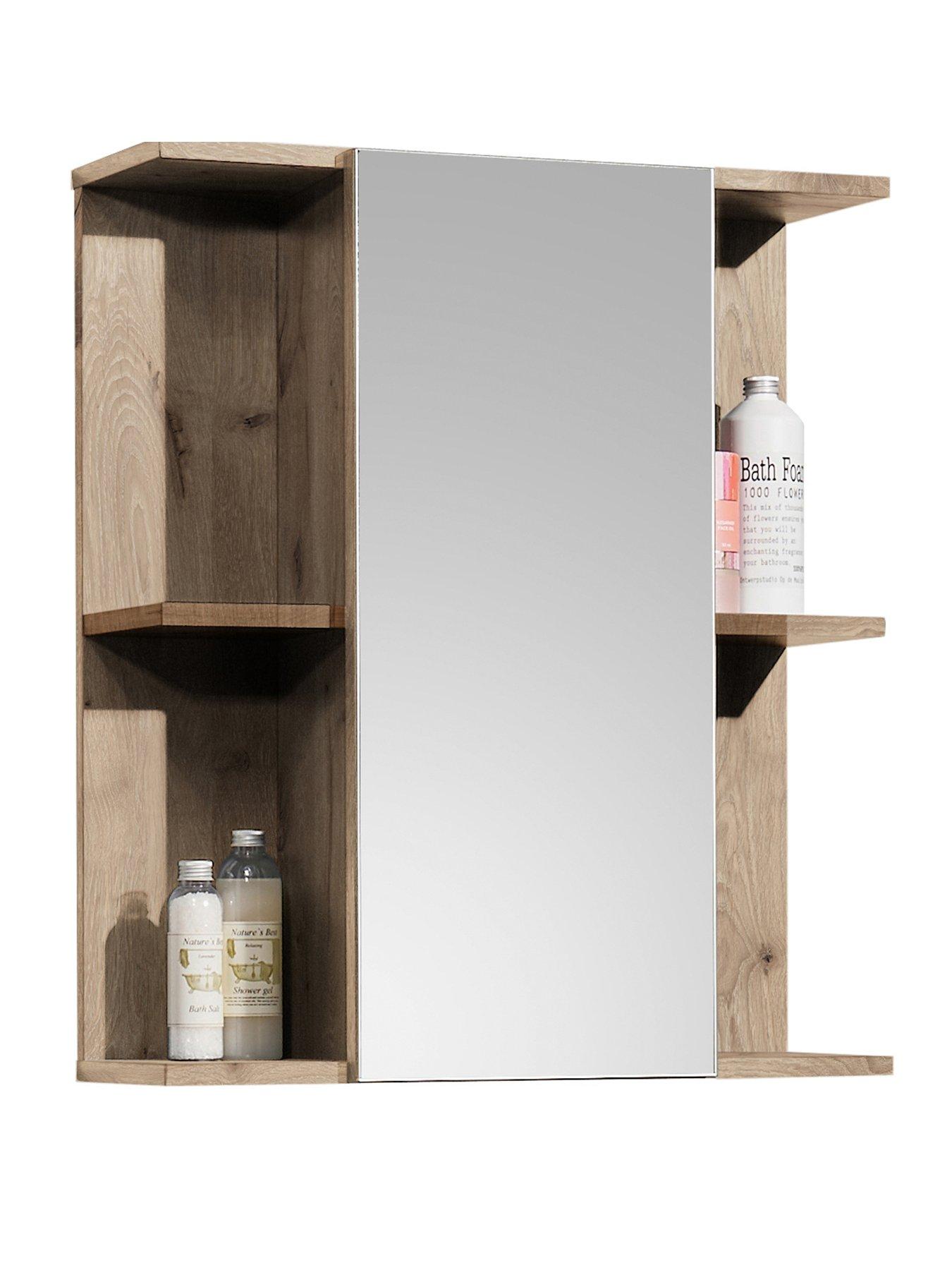 Image 2 of 7 of Julian Bowen Vista Mirrored Cabinet - Oak