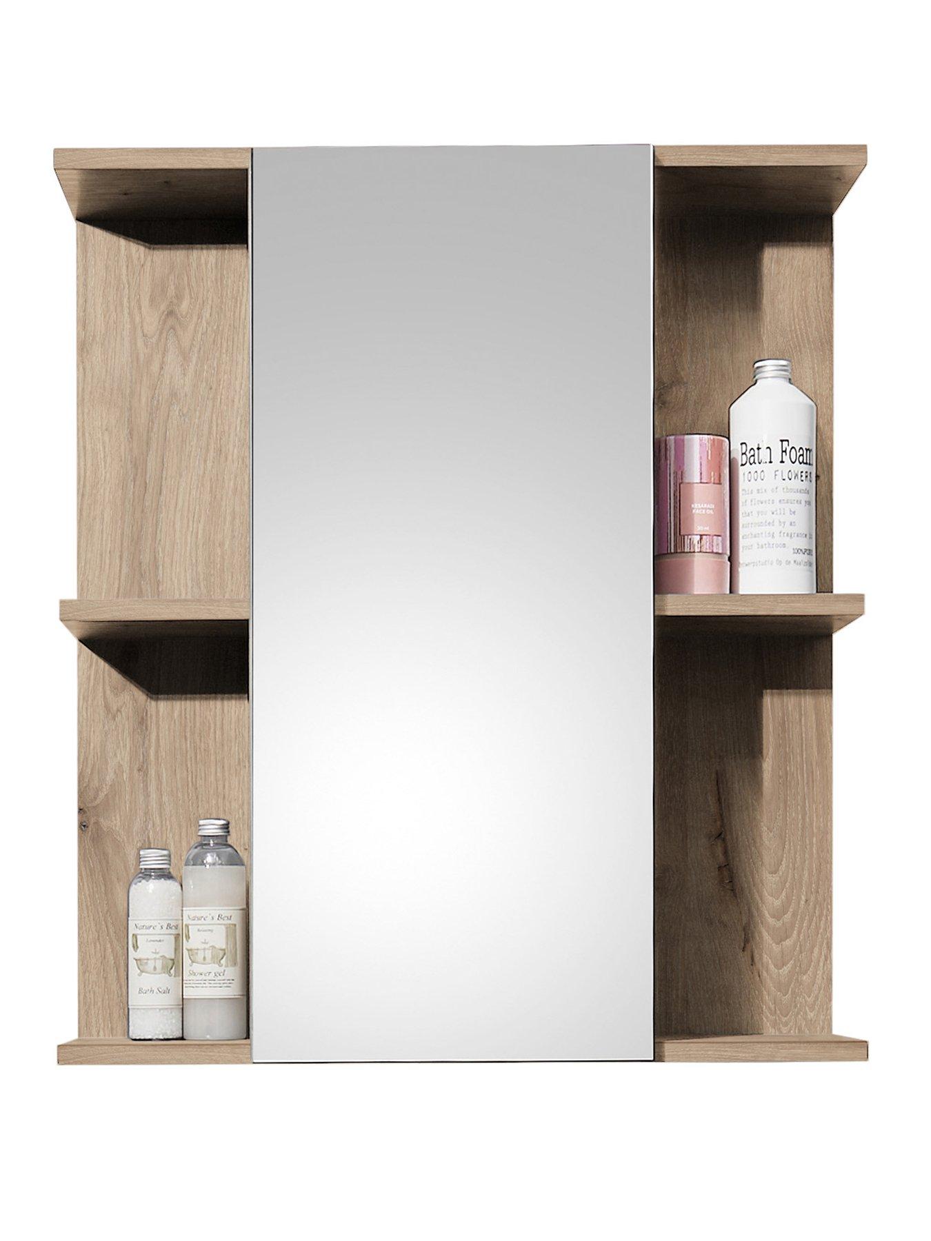 Image 3 of 7 of Julian Bowen Vista Mirrored Cabinet - Oak