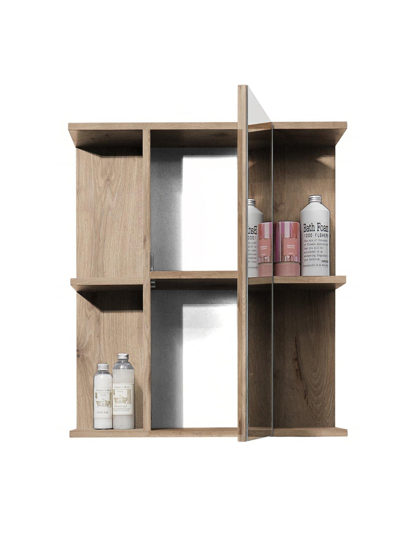 Image 4 of 7 of Julian Bowen Vista Mirrored Cabinet - Oak