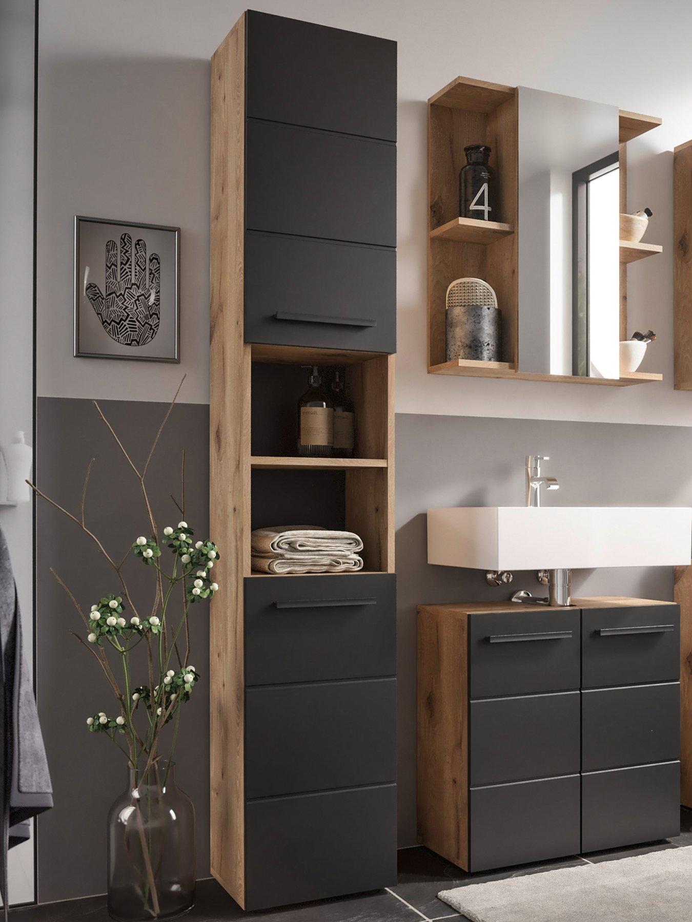 Product photograph of Julian Bowen Vista Tall Bathroom Cabinet from very.co.uk