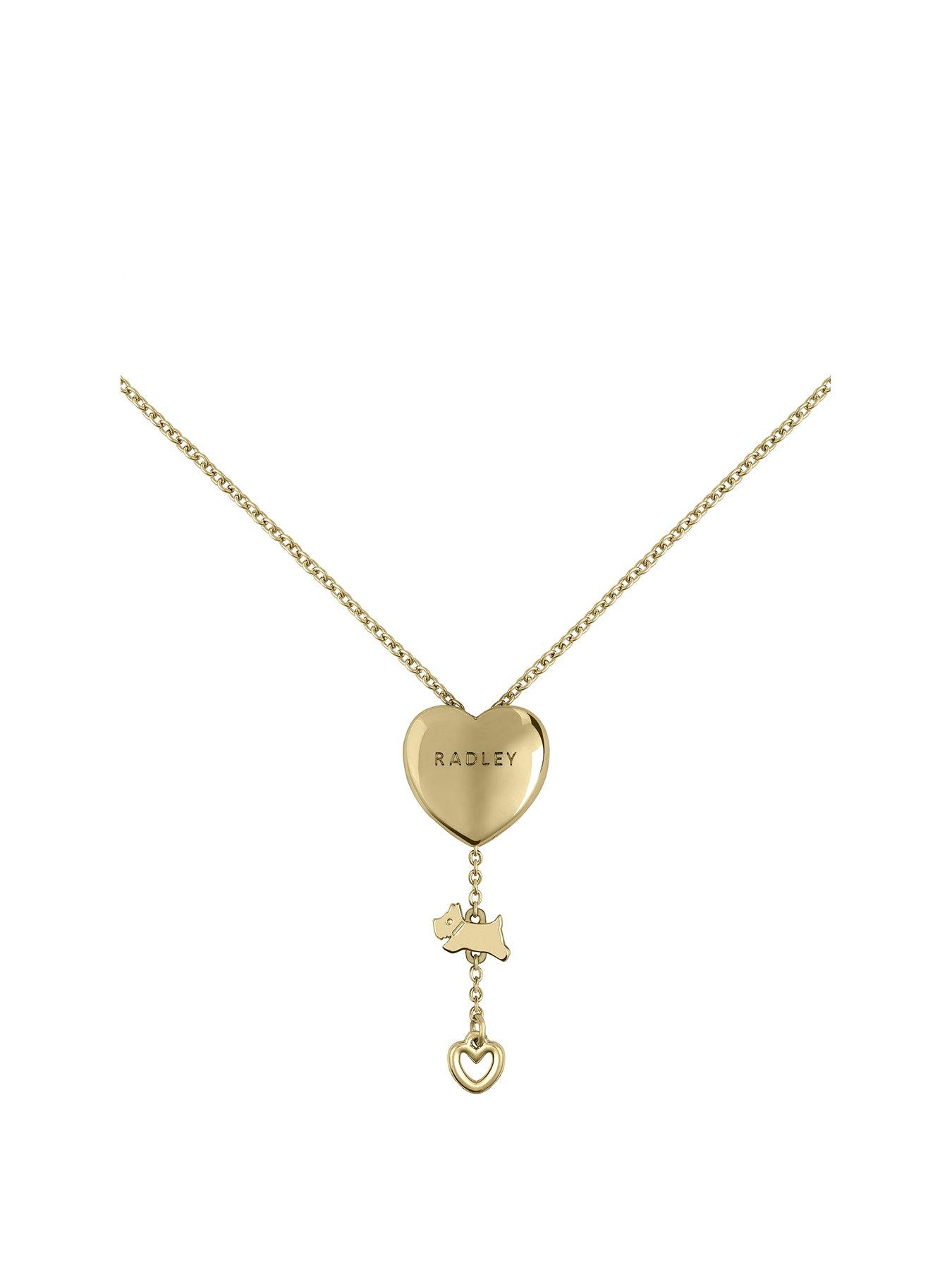 Product photograph of Radley 18ct Gold Plated Heart Lariat Necklace from very.co.uk