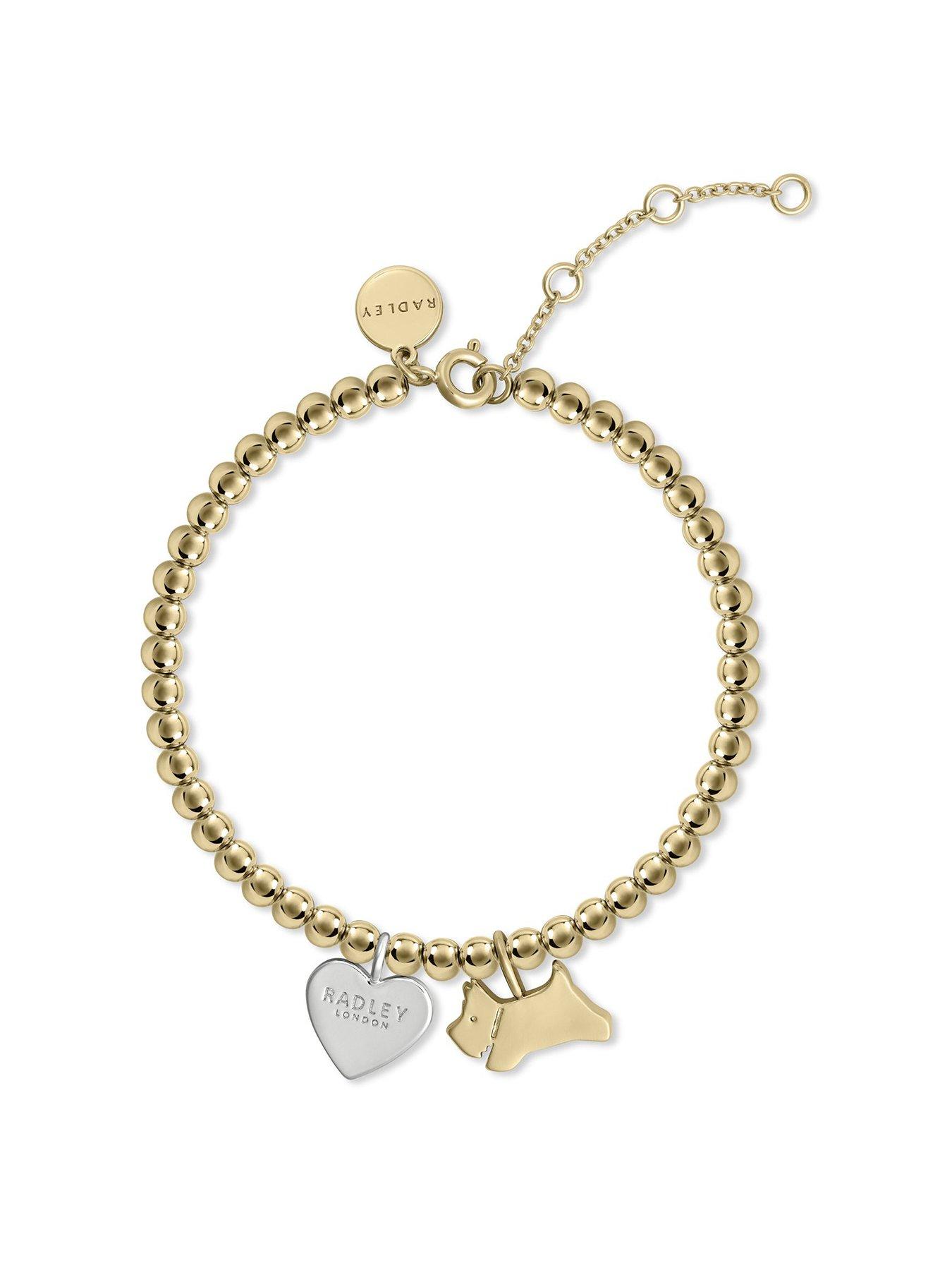 undefined 18ct Gold Plated Bracelet with Jumping Dog and Heart Charms