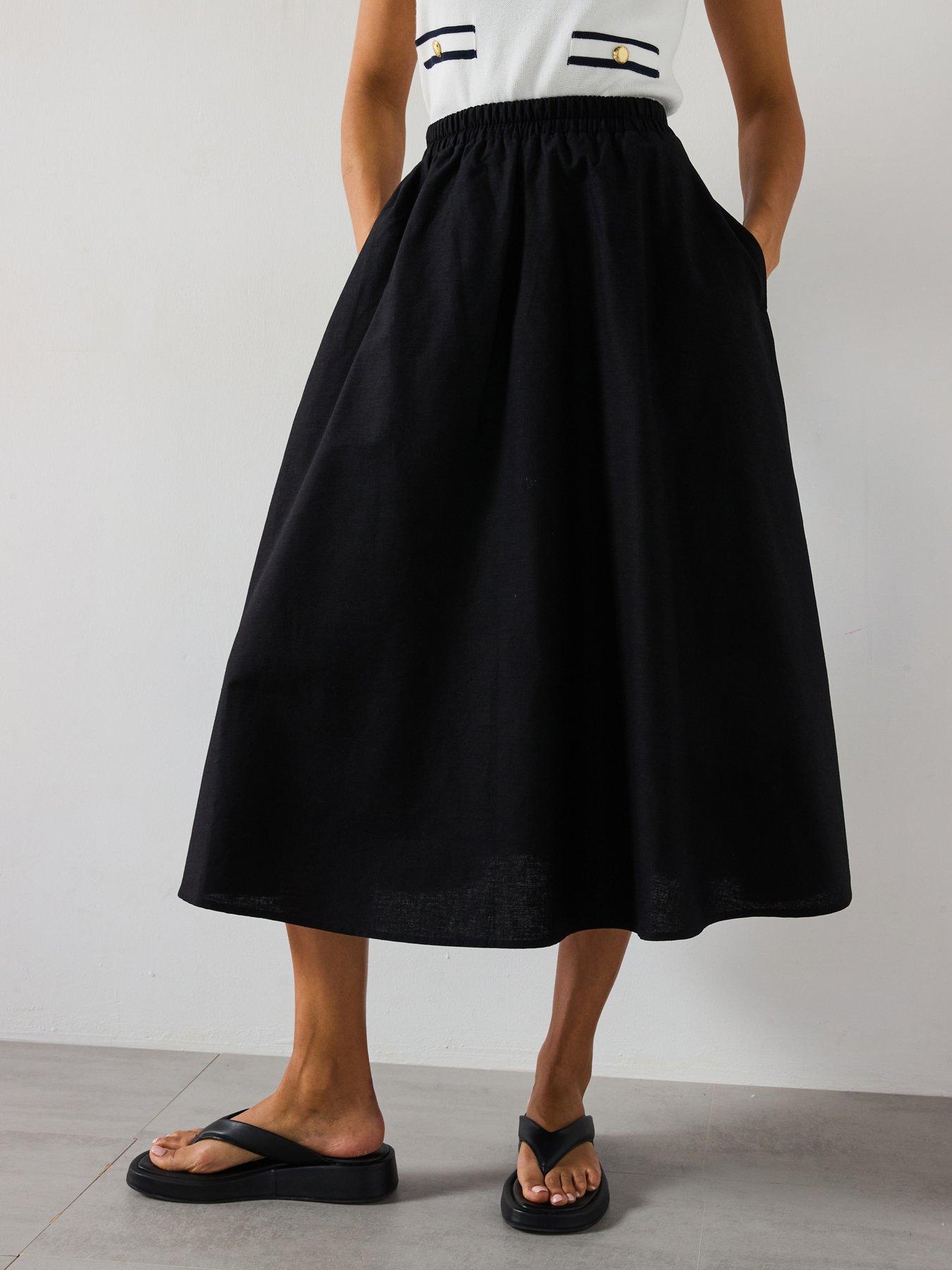 undefined Elsi Midi Skirt - Black