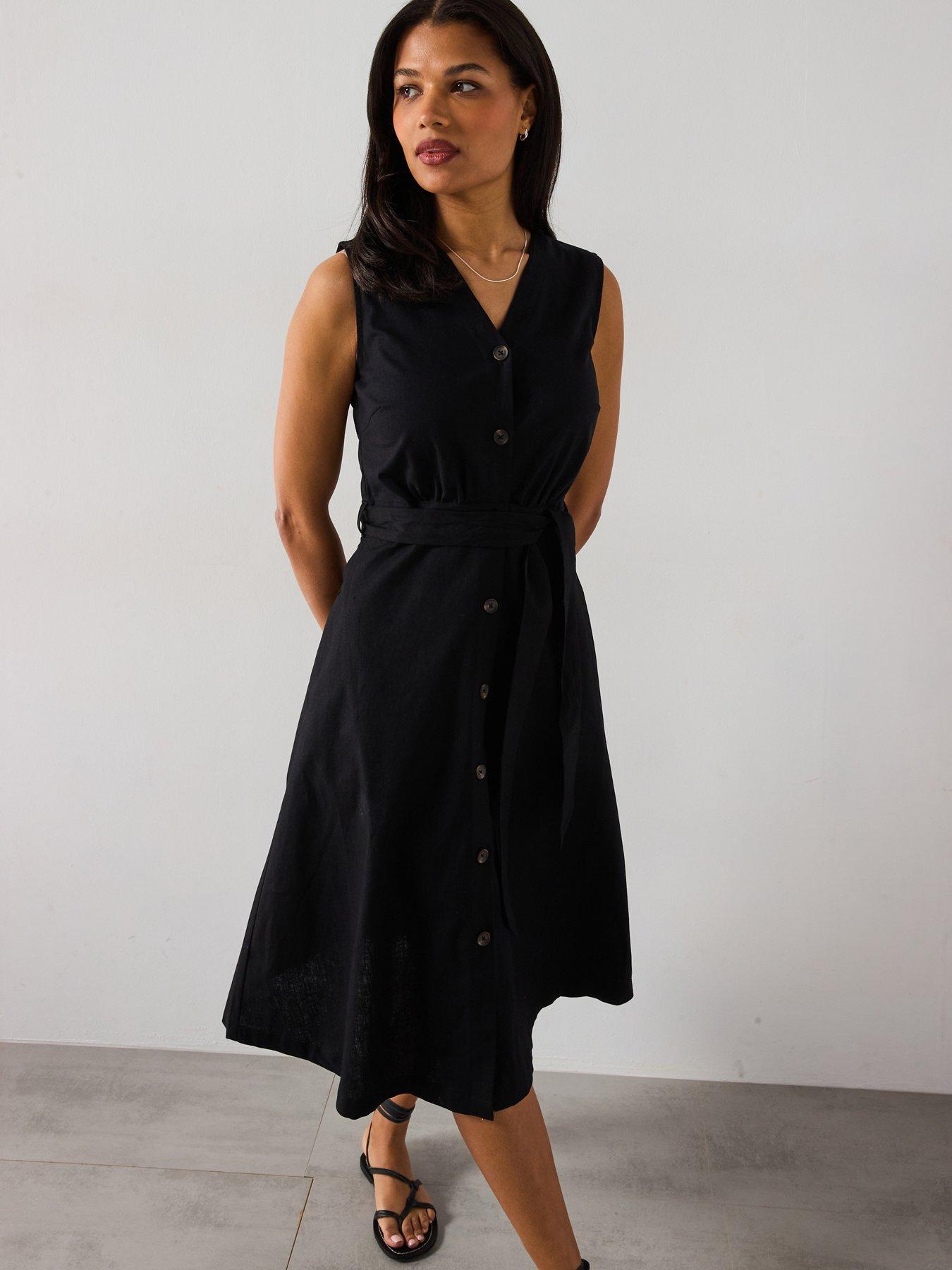undefined Elsie Midi Dress - Black