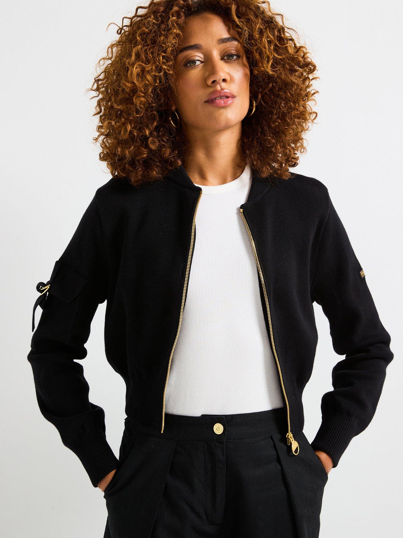 undefined Priya Knitted Bomber - Black