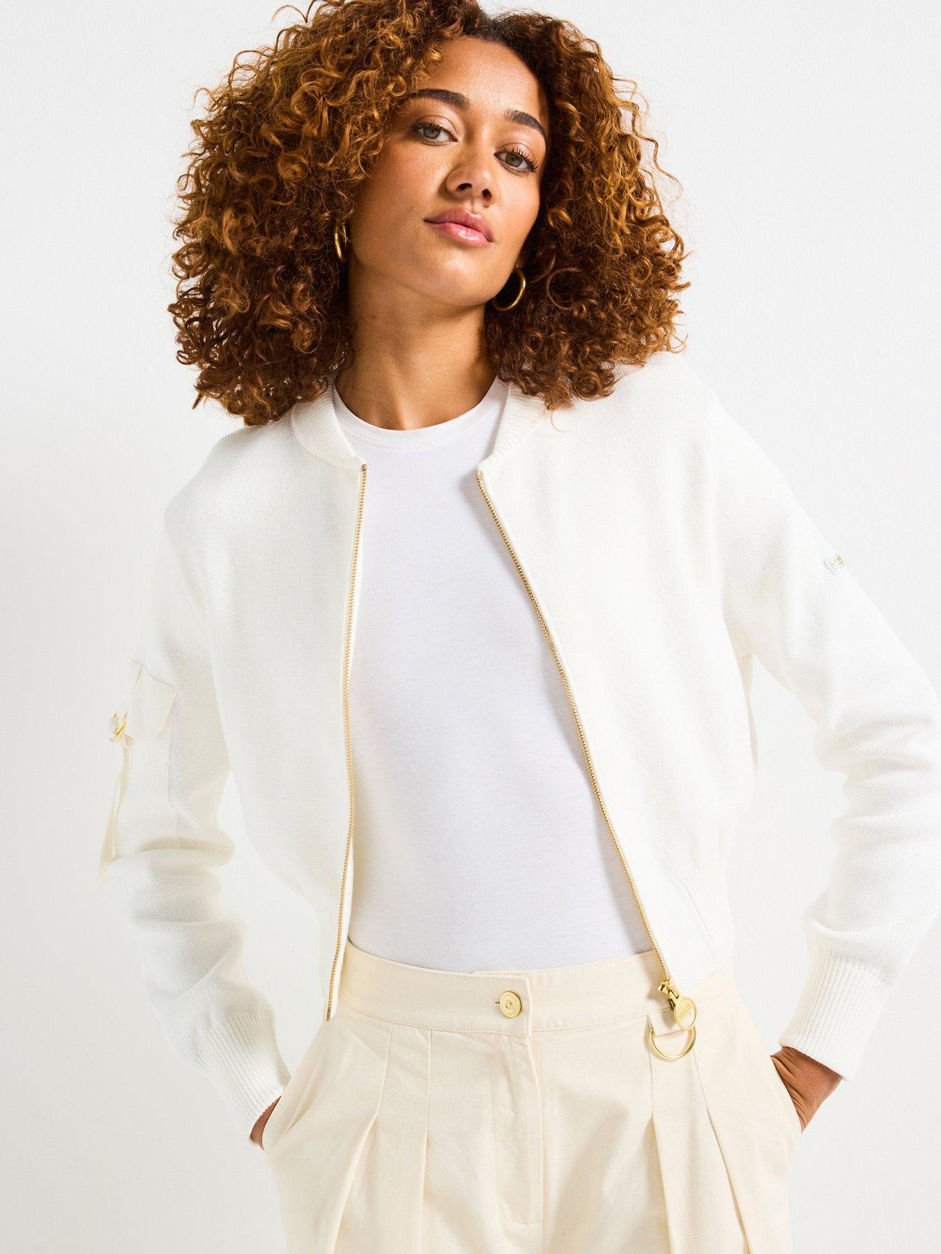 undefined Priya Knitted Bomber - Beige