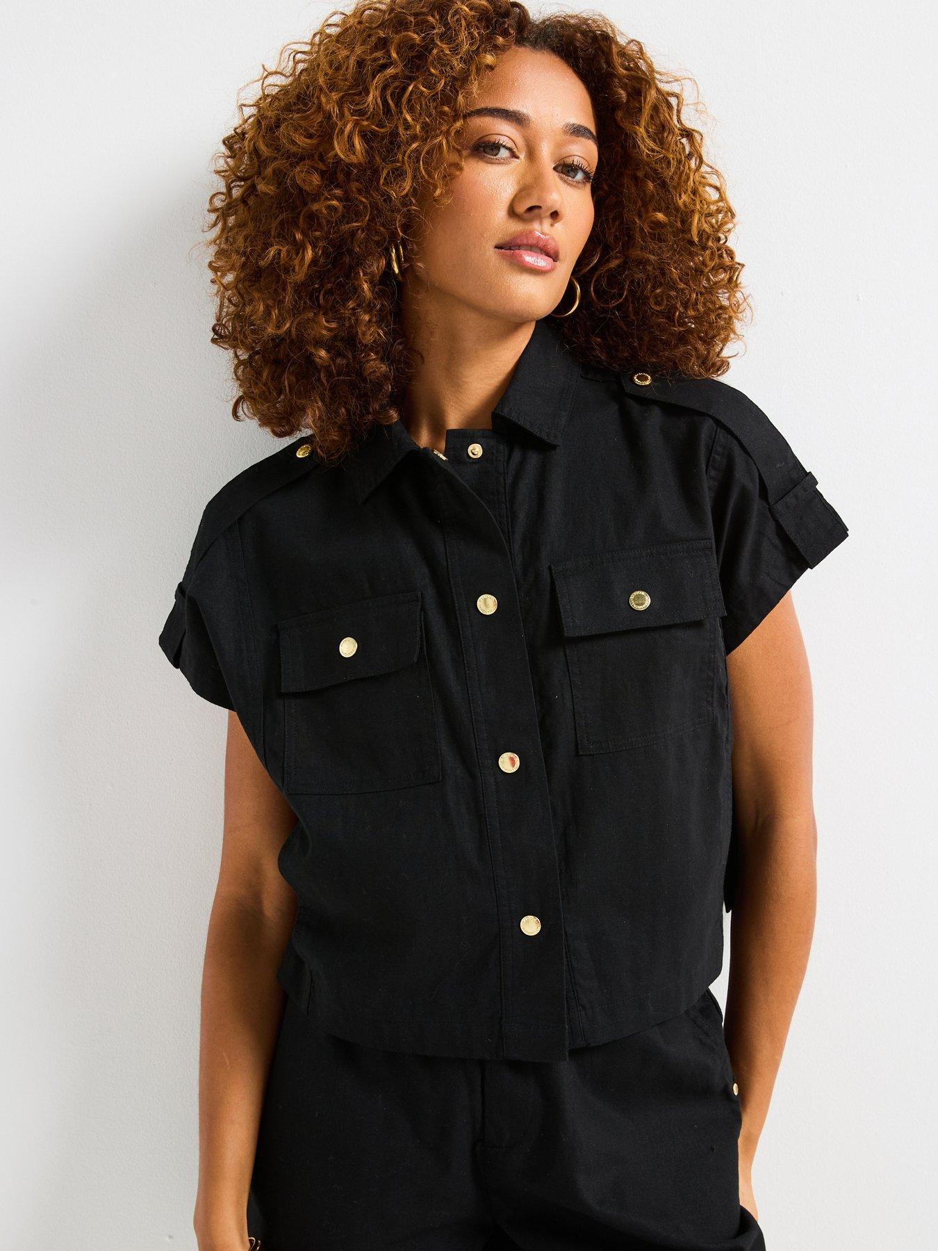 Image of Barbour International Priya Shirt - Black, BLACK, Size 16, Women