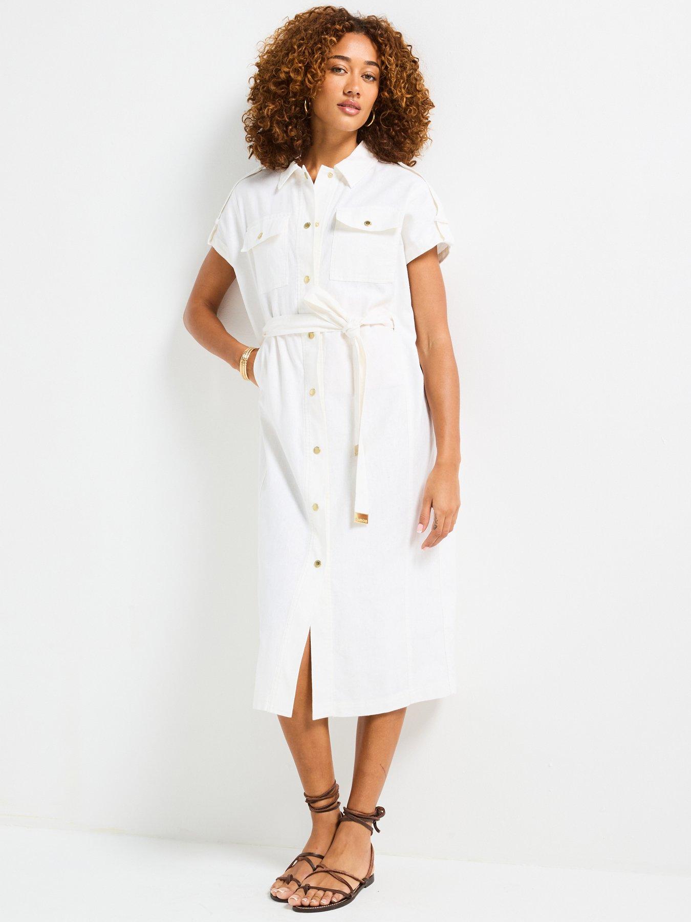 undefined Harlow Midi Dress - White