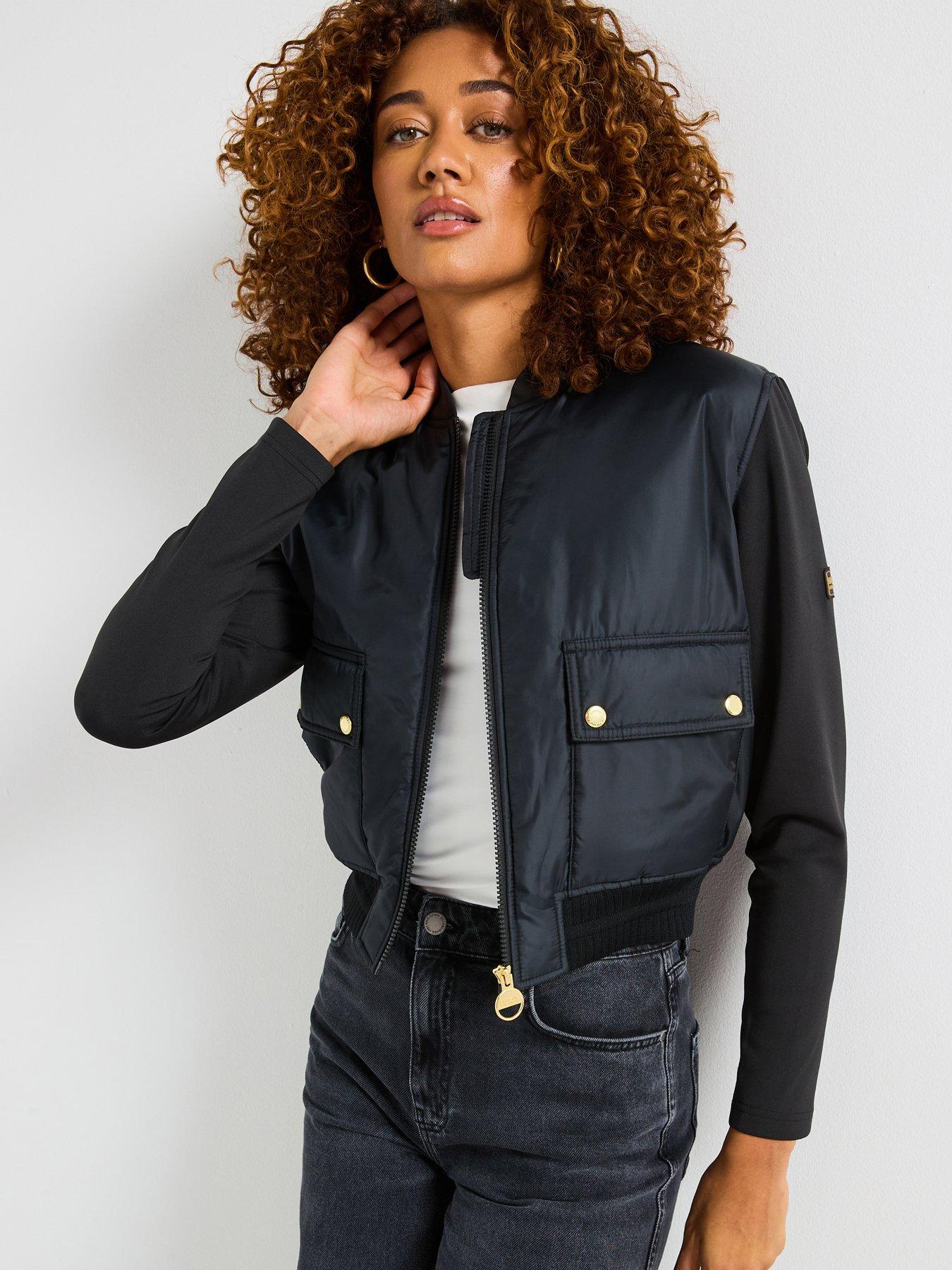 Image of Barbour International Emerson Quilted Sweat Jacket - Black