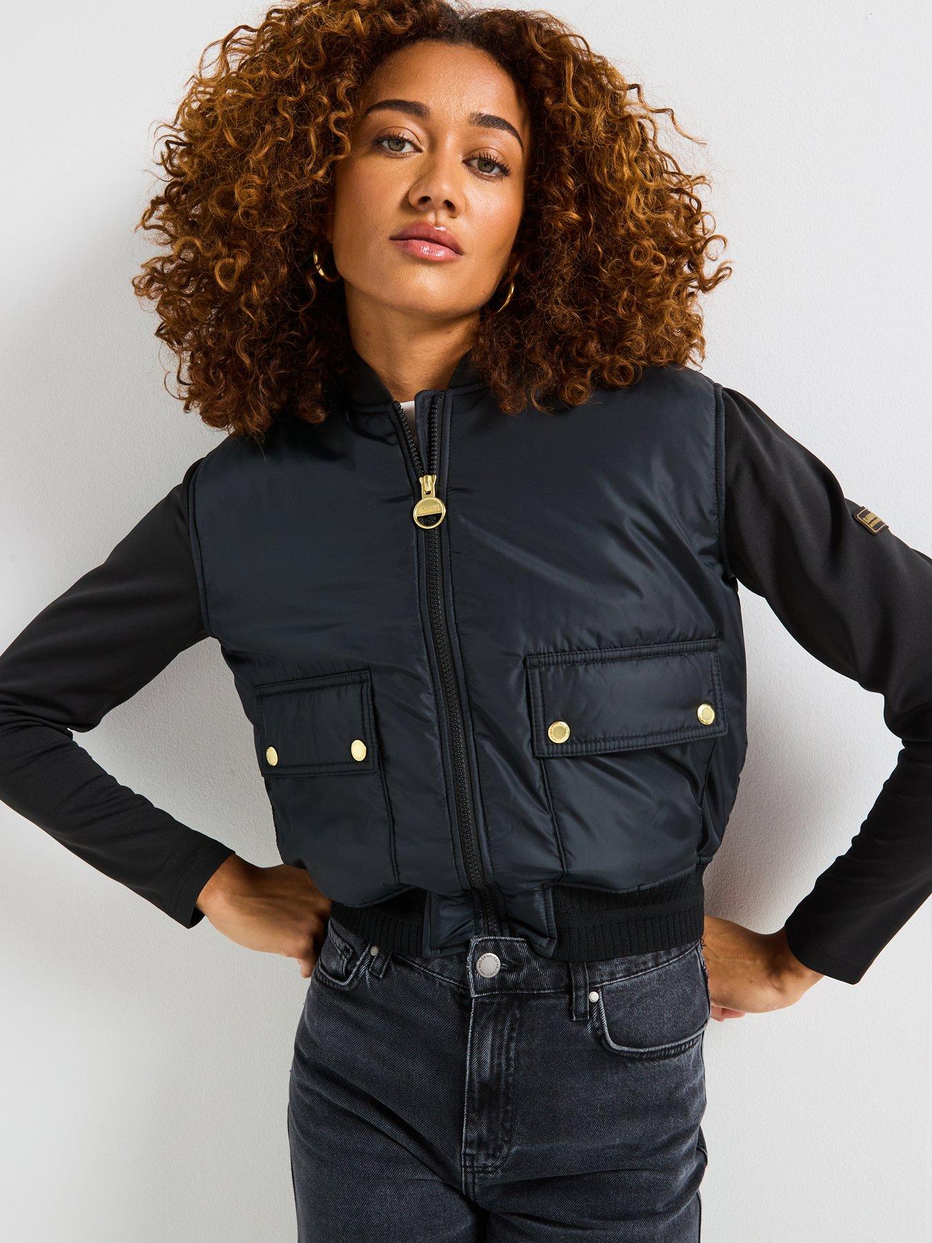 Image 6 of 6 of Barbour International Emerson Quilted Sweat Jacket - Black