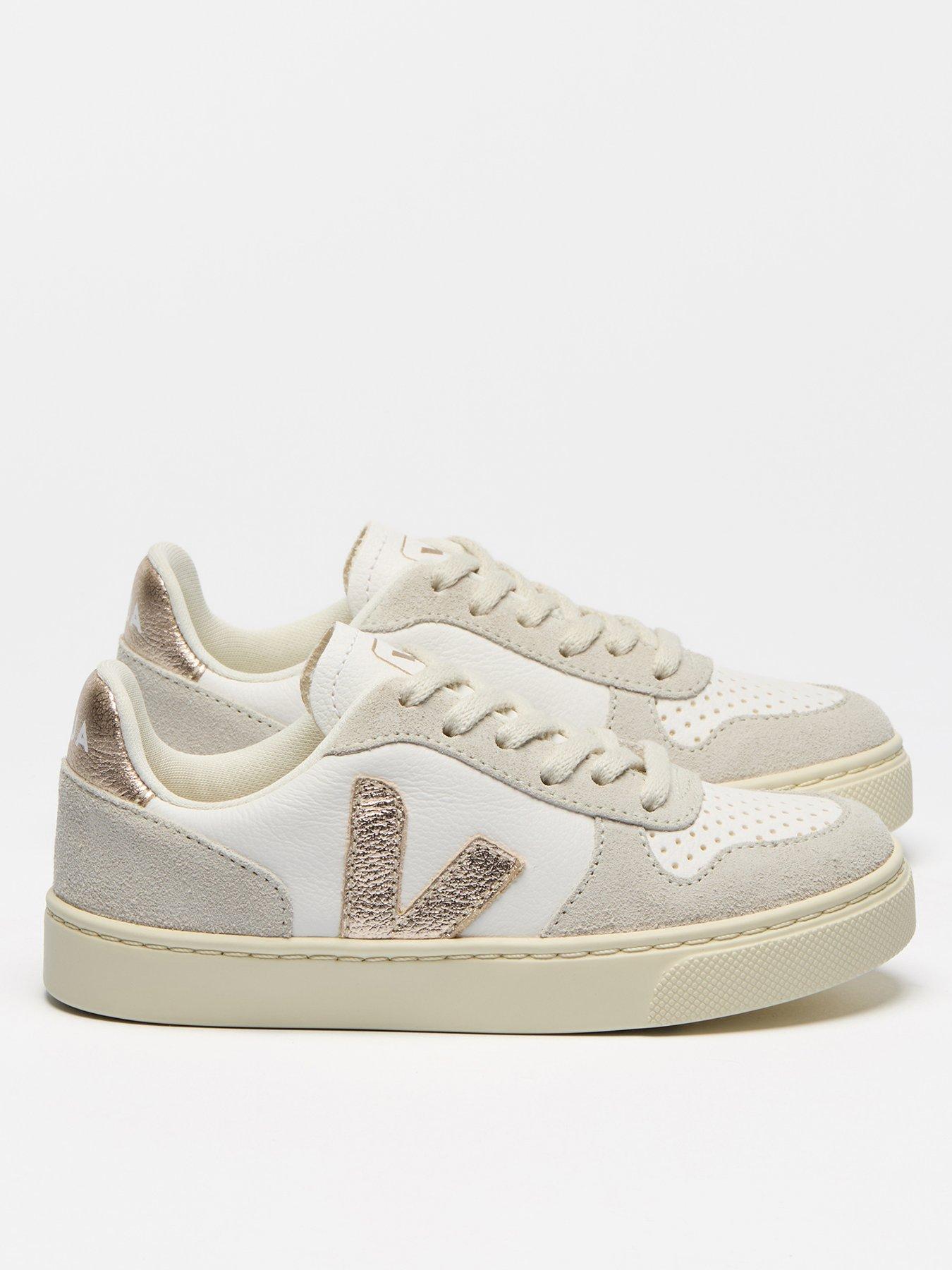 Veja Junior Small V-10 Laces Trainers - White/Pink