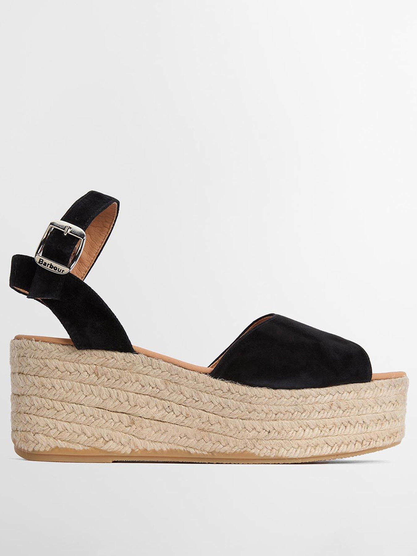 Barbour Aspen Espadrille Wedge - Black