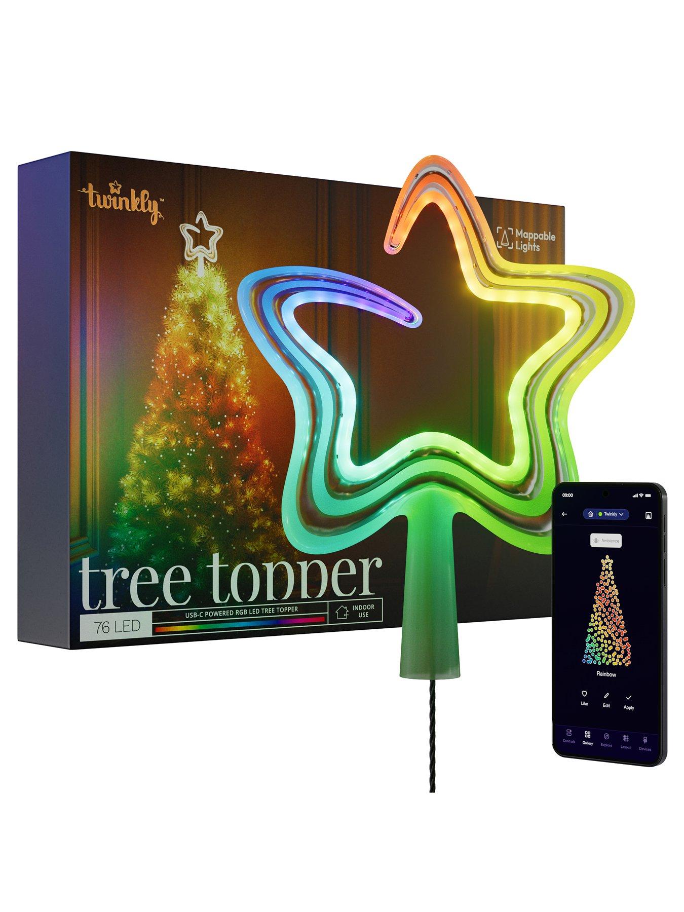 Twinkly Tree Topper - 76 Led Usb-c Powered Star For The Top Of Your Tree
