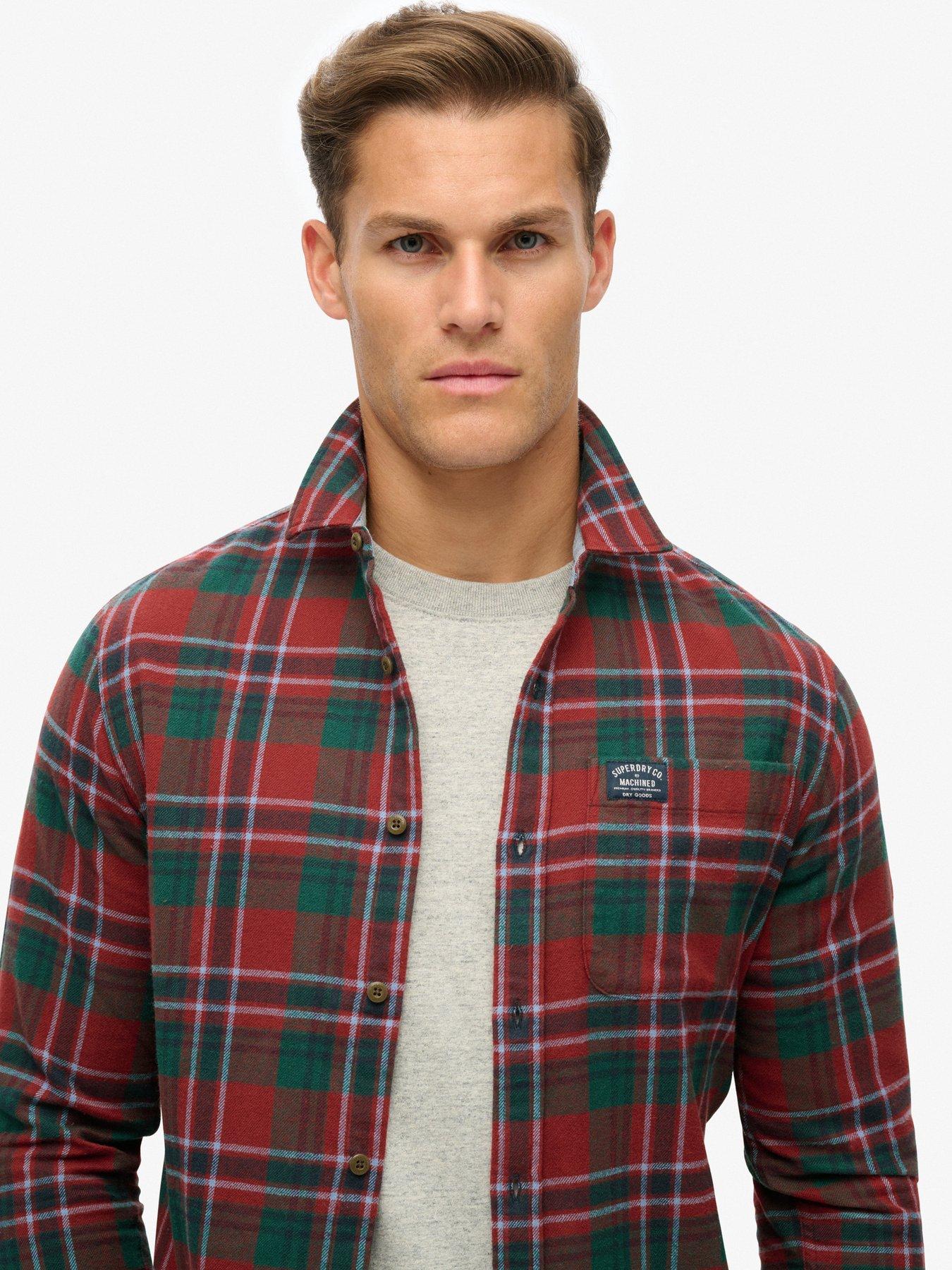 Superdry Original Cotton Check Long Sleeve Shirt Red Very
