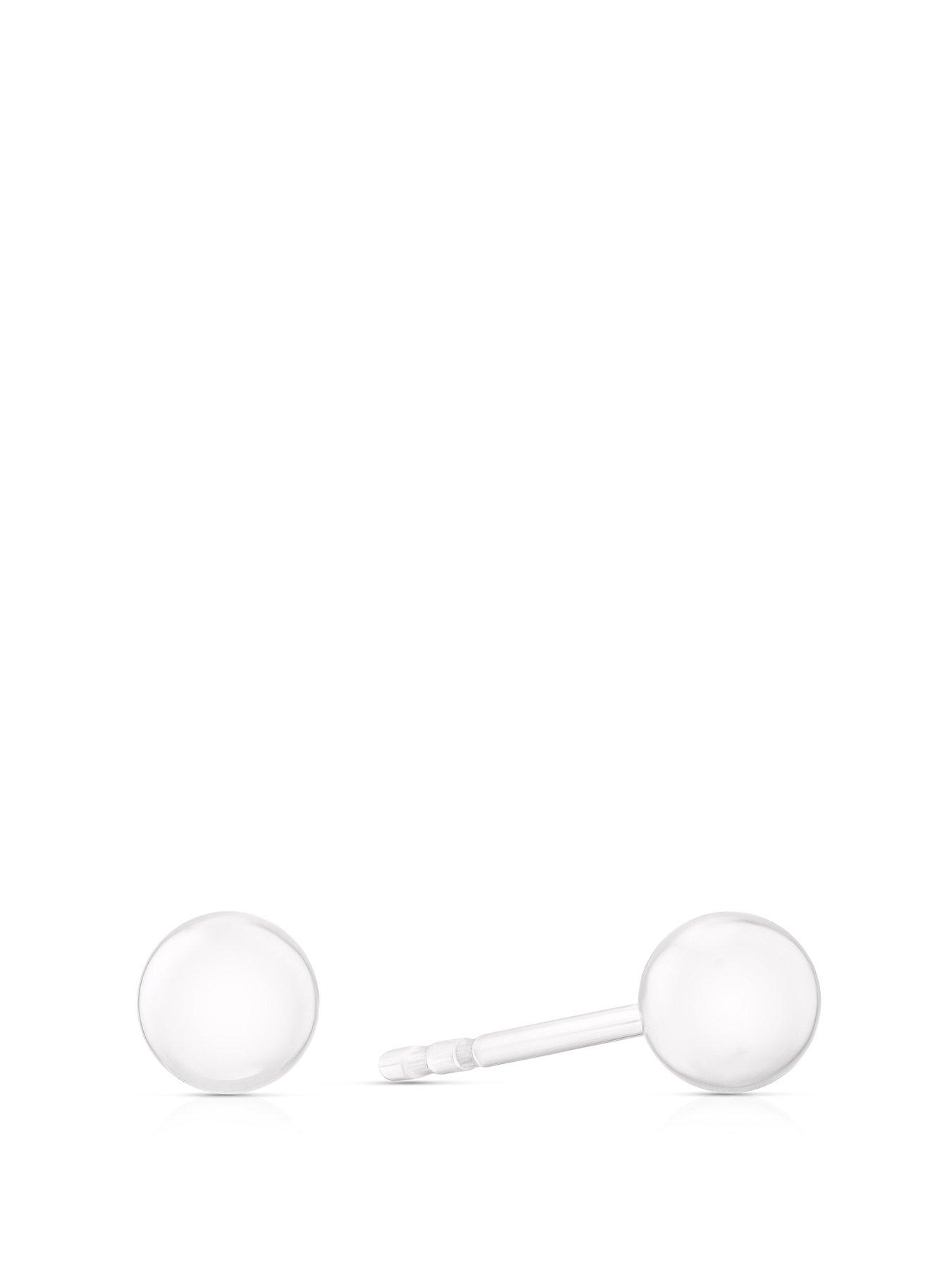 Product photograph of Ernest Jones Sterling Silver 5mm Ball Stud Earrings from very.co.uk