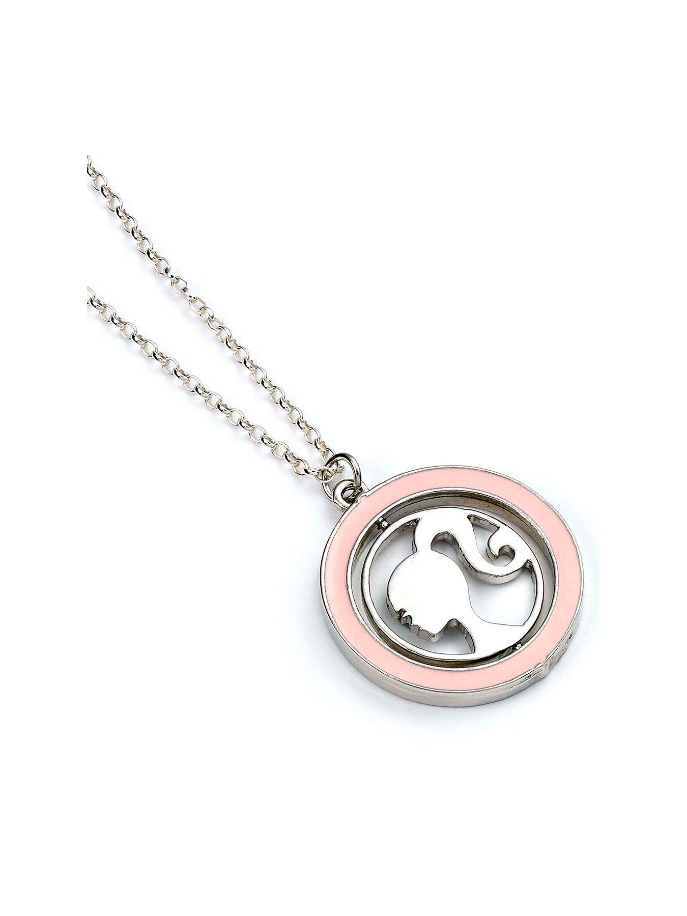 Product photograph of Barbie Spinning Silhouette Necklace from very.co.uk