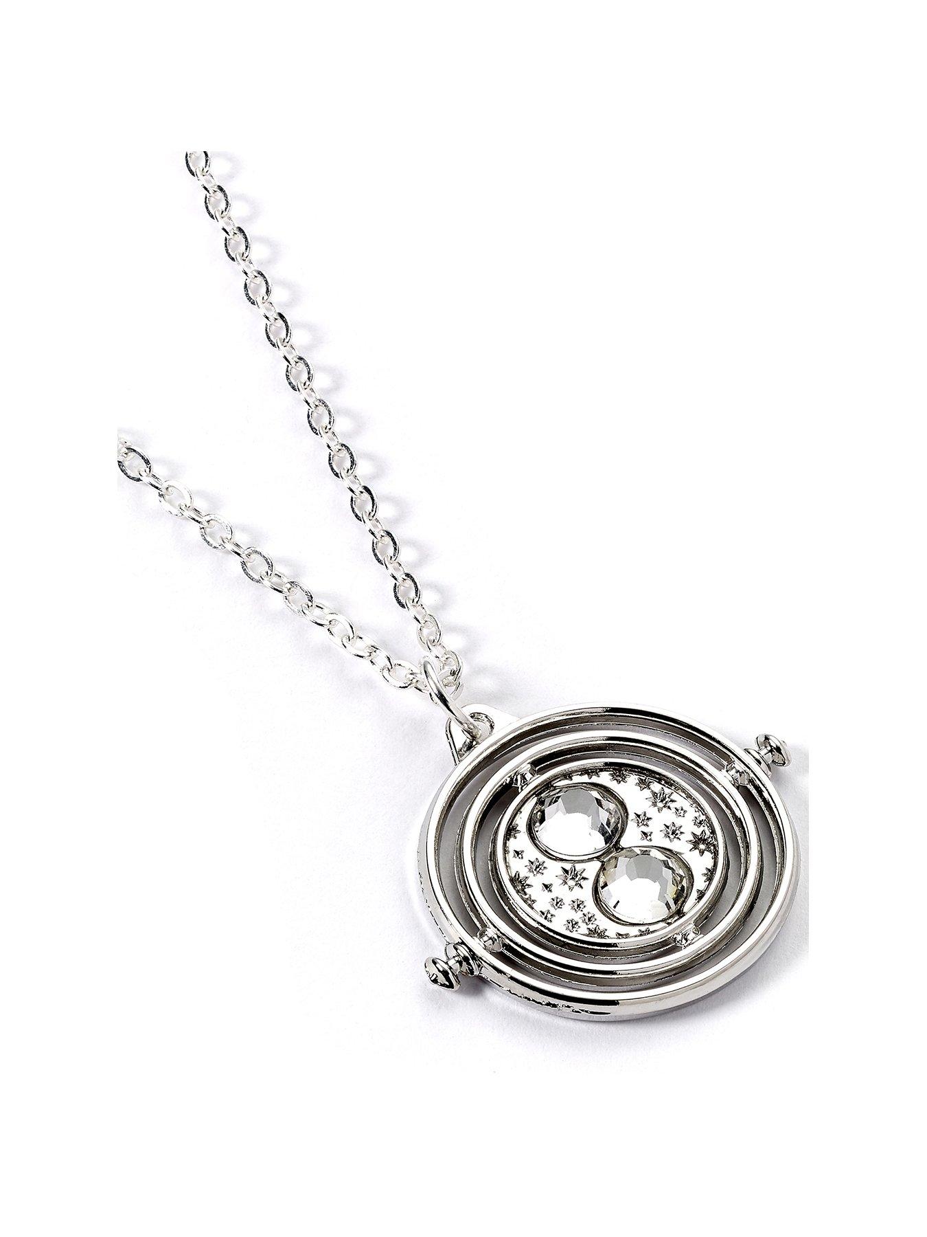 Product photograph of Harry Potter Silver Tone Time Turner Necklace from very.co.uk