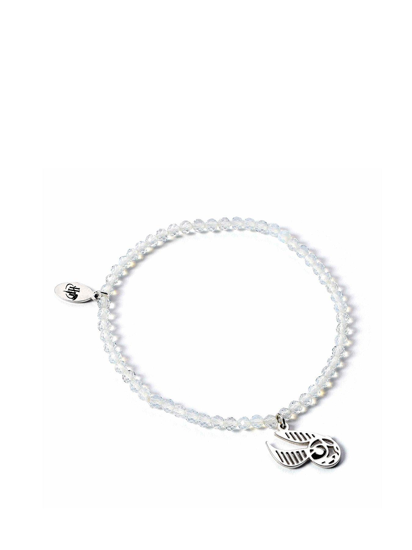 Product photograph of Harry Potter Semi Precious Stone Bracelet With Sterling Silver Golden Snitch Charm from very.co.uk