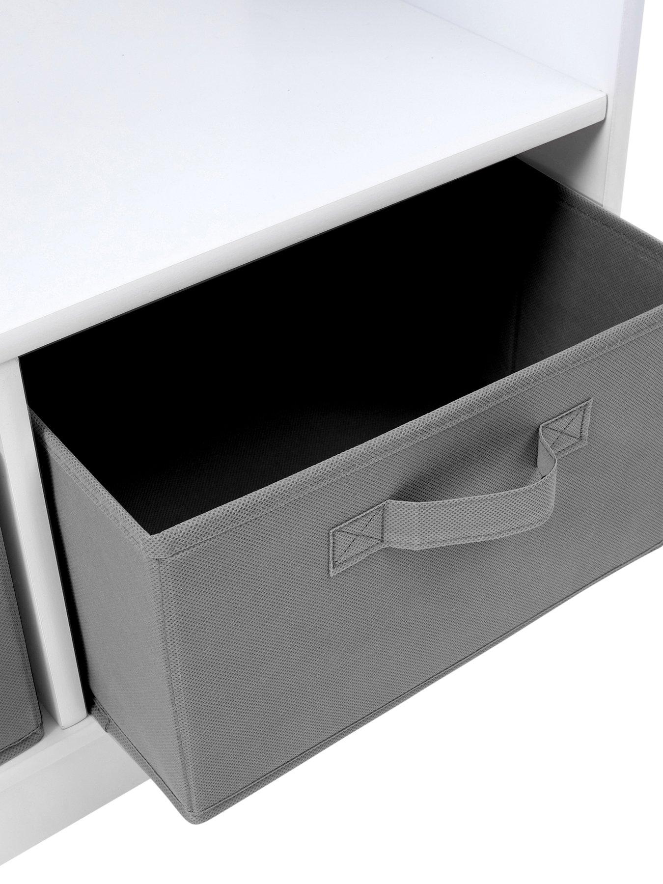 Image 6 of 7 of Liberty House White Wooden Dress Up unit with Grey Storage bins