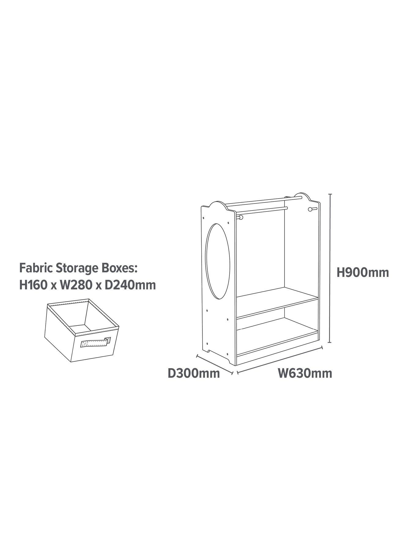 Image 7 of 7 of Liberty House White Wooden Dress Up unit with Grey Storage bins