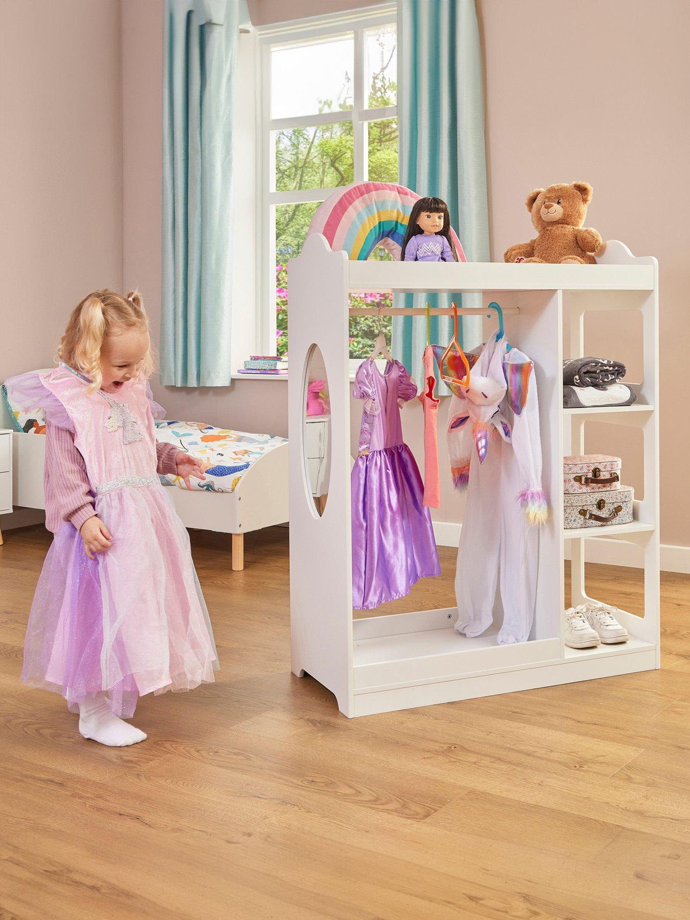 undefined White Kids Dressing Rail with Mirror