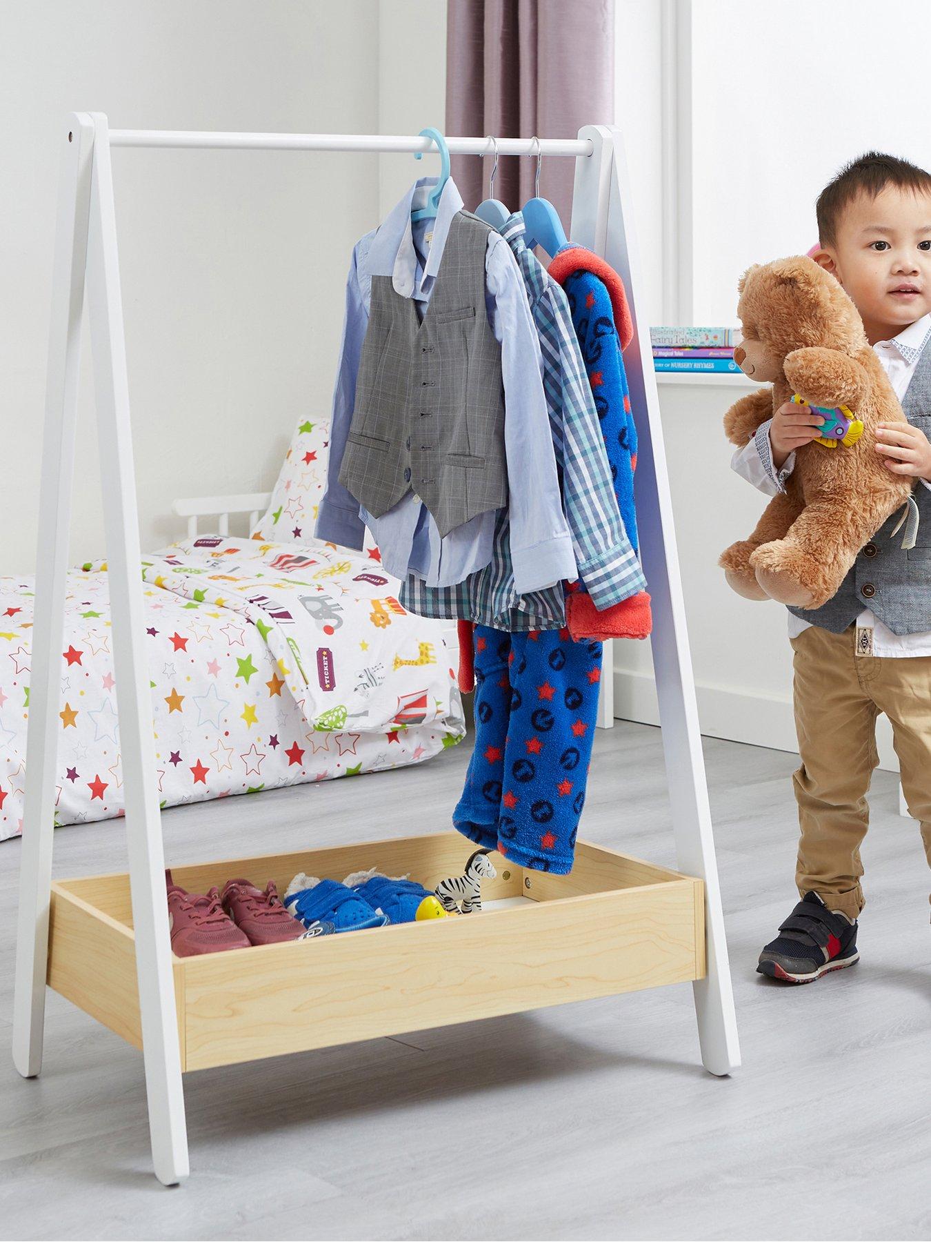 undefined Kids White and Pine Dressing Rail