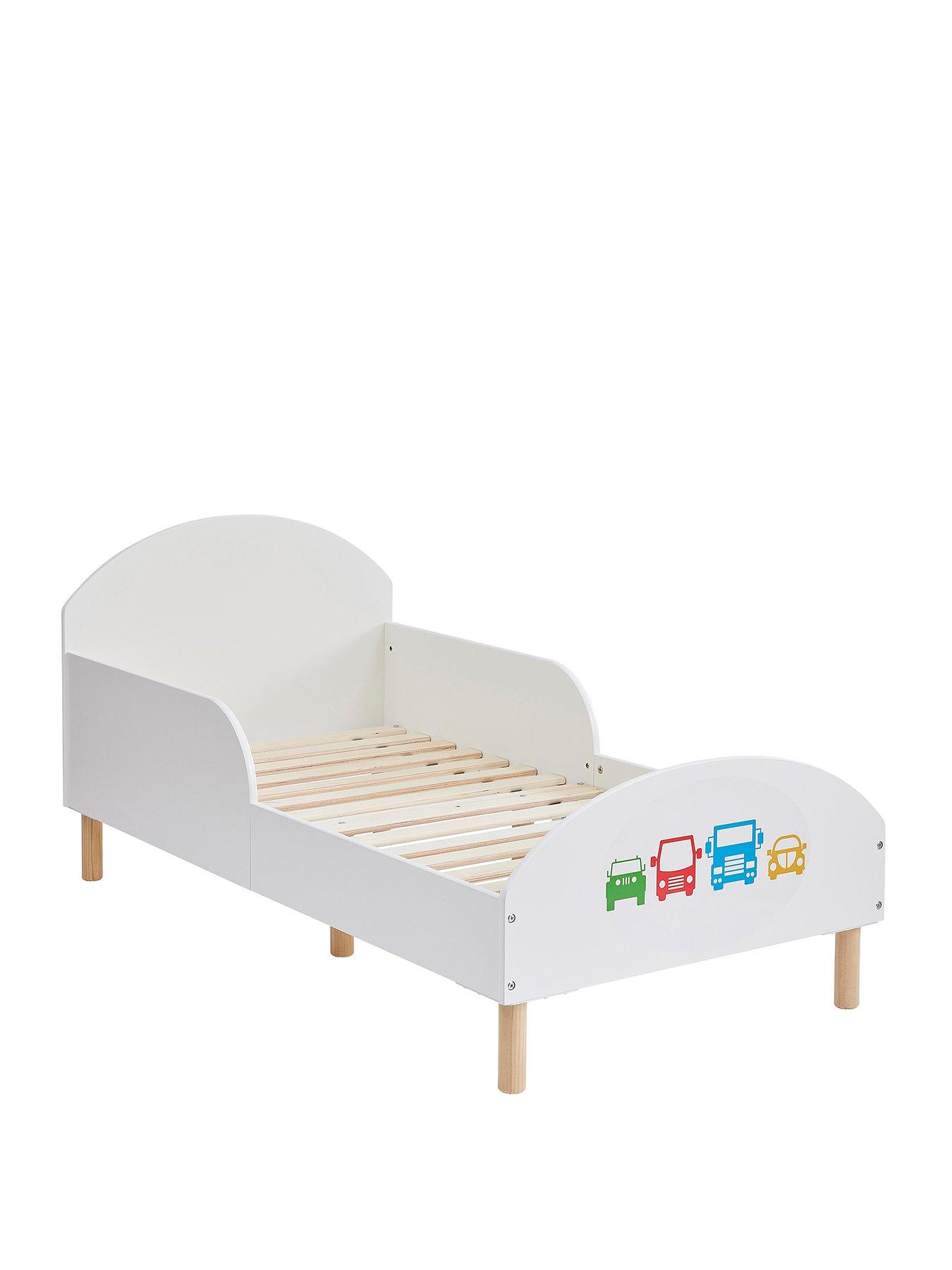 Image 2 of 7 of Liberty House White Toddler Bed with Car Decal