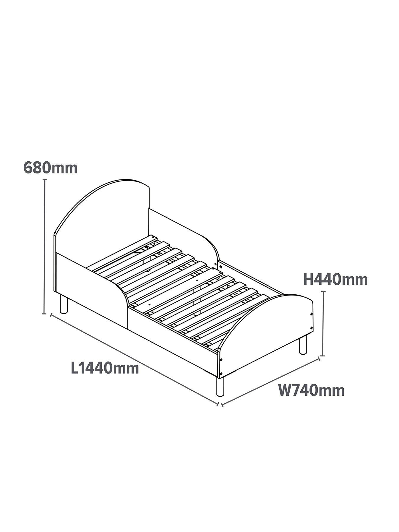 Image 7 of 7 of Liberty House White Toddler Bed with Car Decal