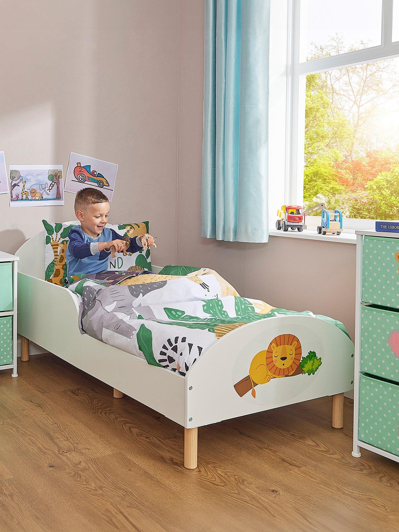 undefined White Toddler Bed with Lion Decal