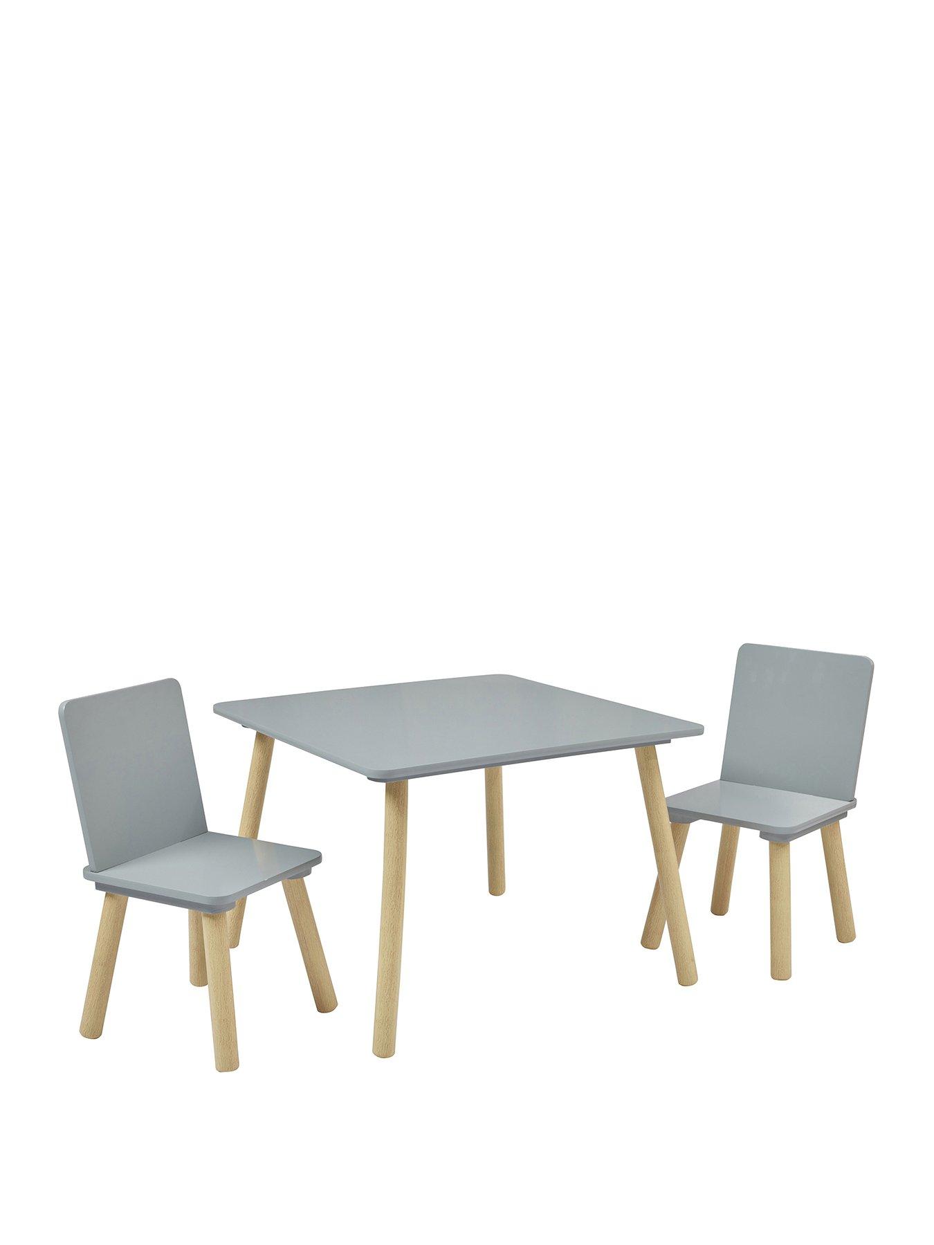 Image 2 of 7 of Liberty House Kids Grey and Pinewood Table and Two Chairs set