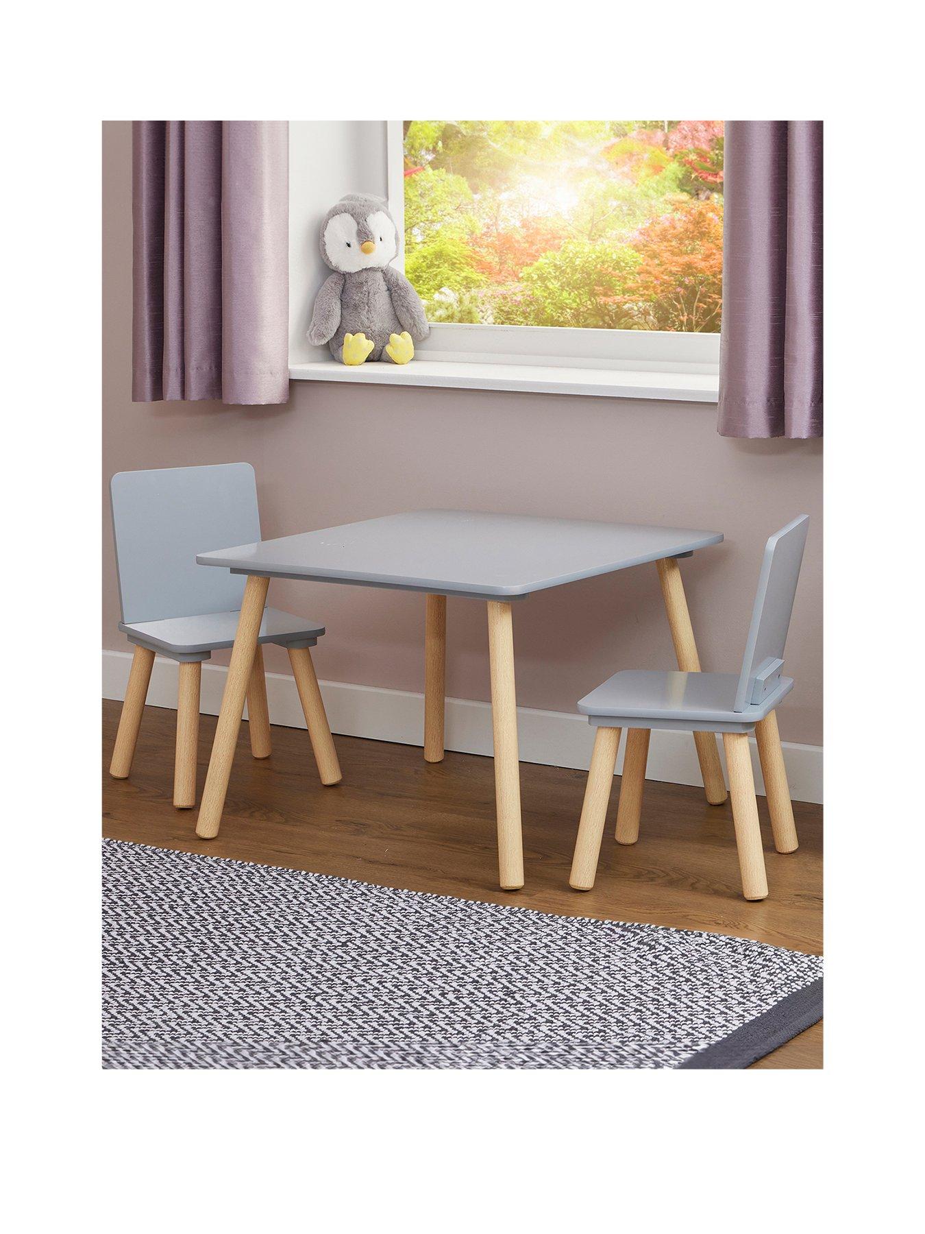 Image 3 of 7 of Liberty House Kids Grey and Pinewood Table and Two Chairs set