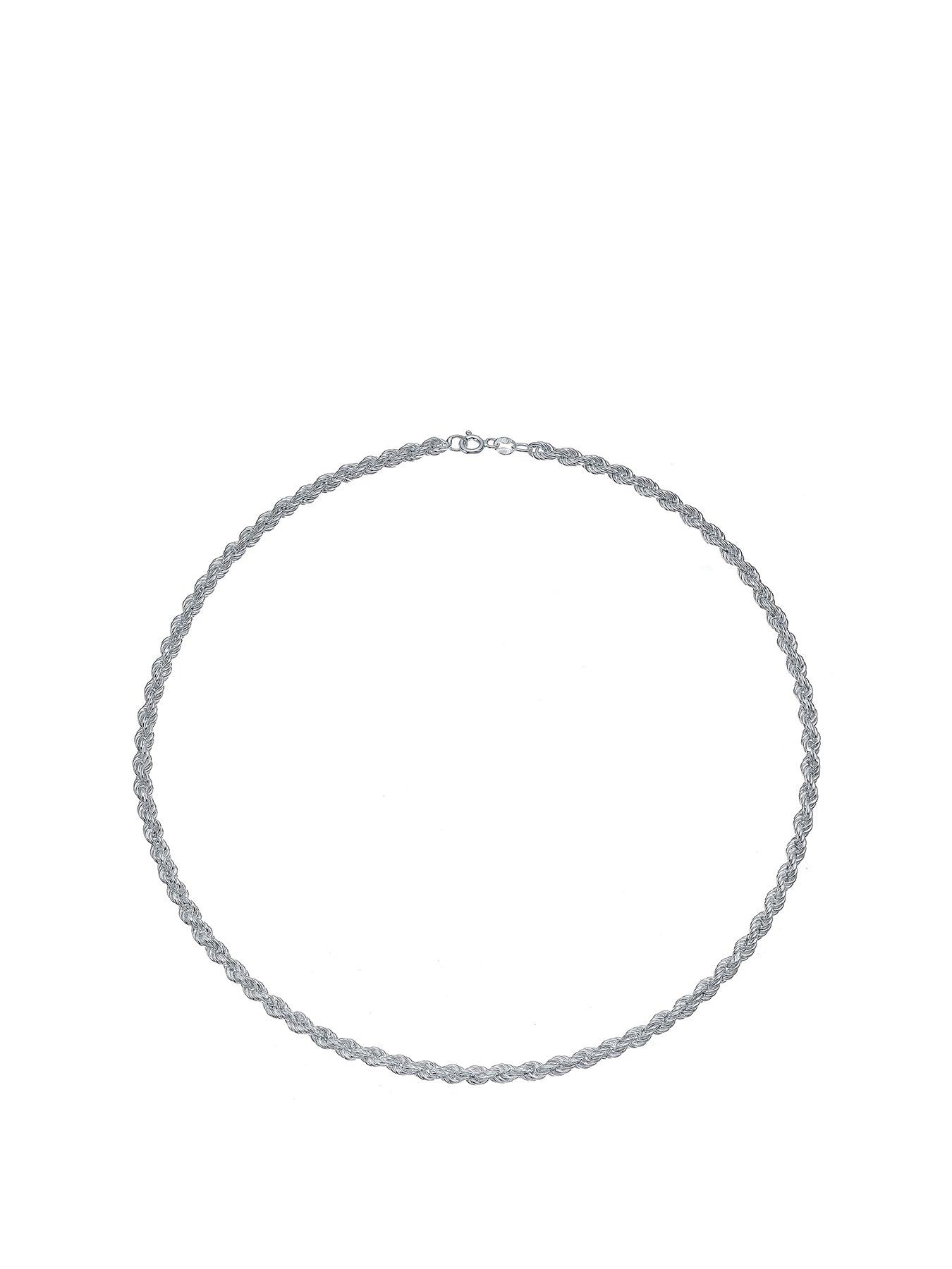 Product photograph of H Samuel Sterling Silver 18 Inch Large Hollow Rope Chain from very.co.uk