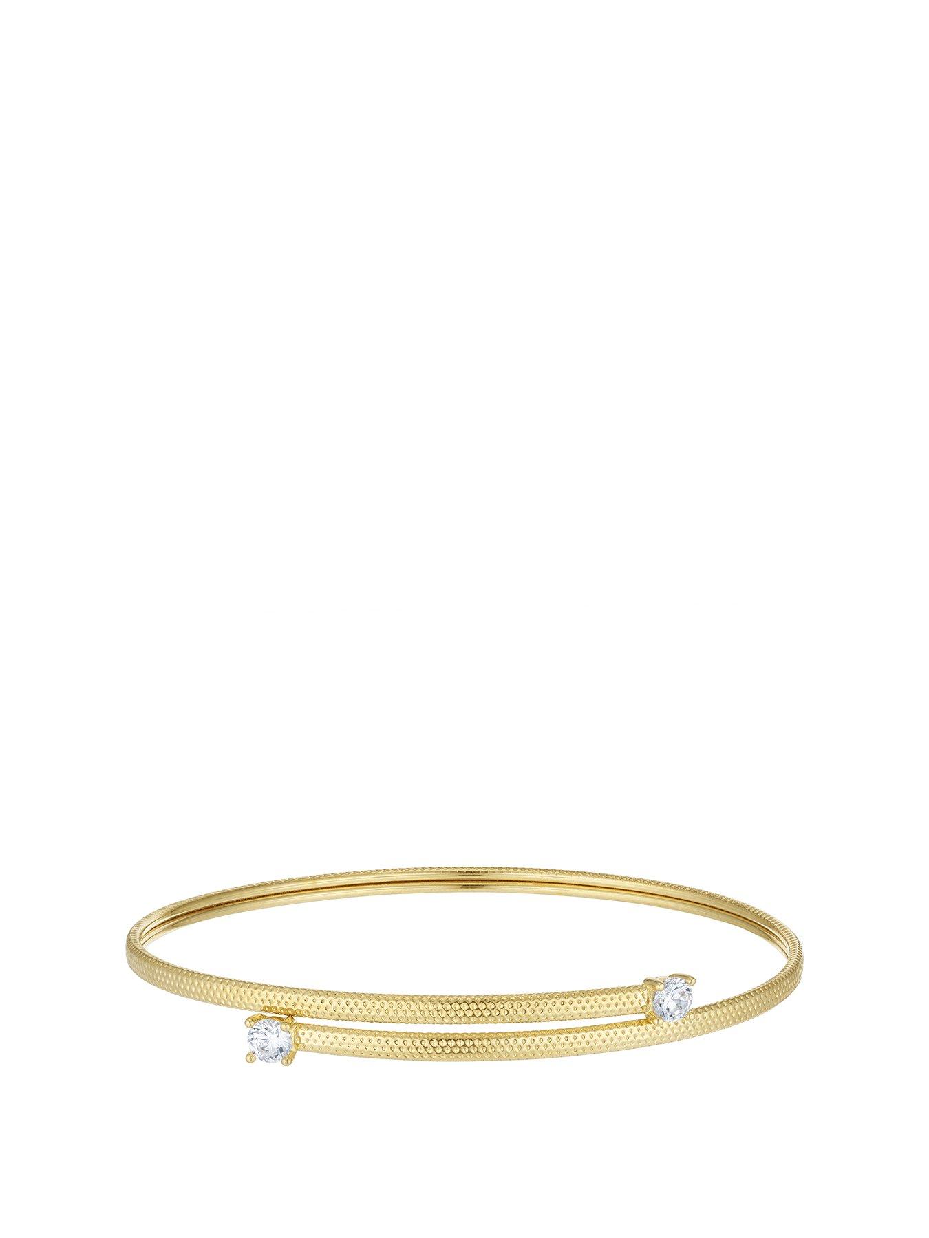 Samuel 9ct Yellow Gold Cubic Zirconia Flexi Bangle Very