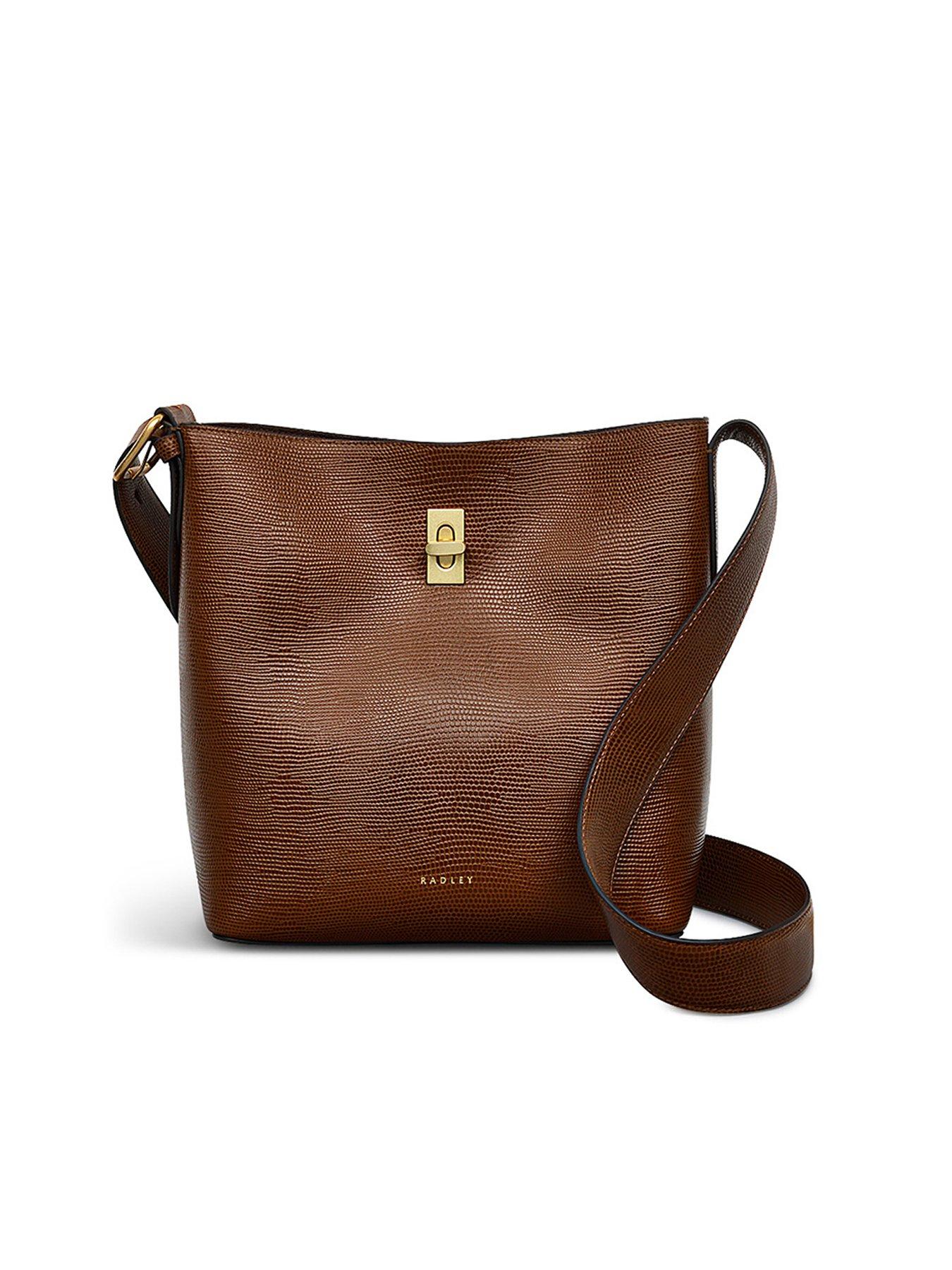 undefined Threadneedle Street Faux Lizard Medium Open Top Crossbody - Brown