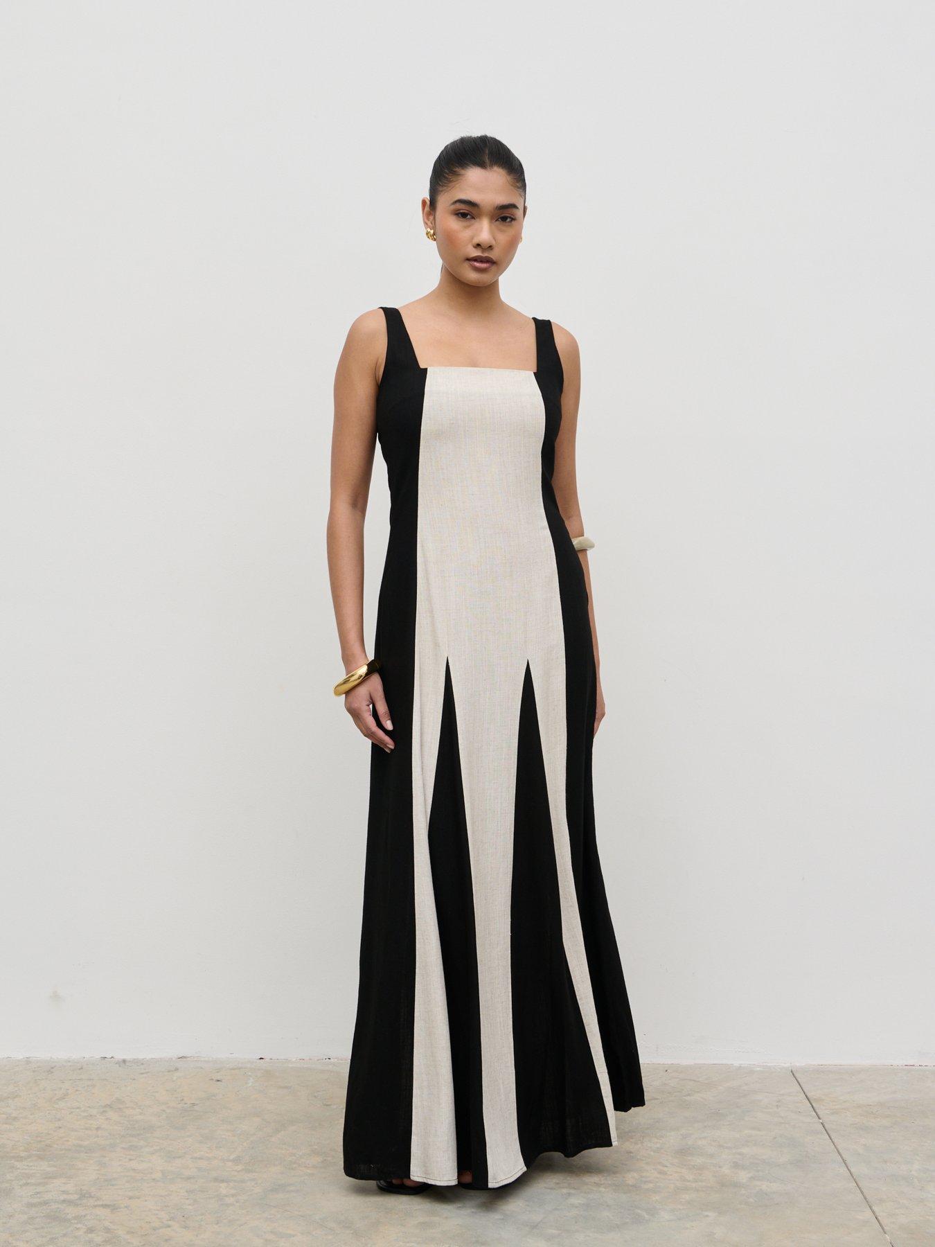 Pretty Lavish Ella Square Neck Contrast Maxi Dress Multi Very