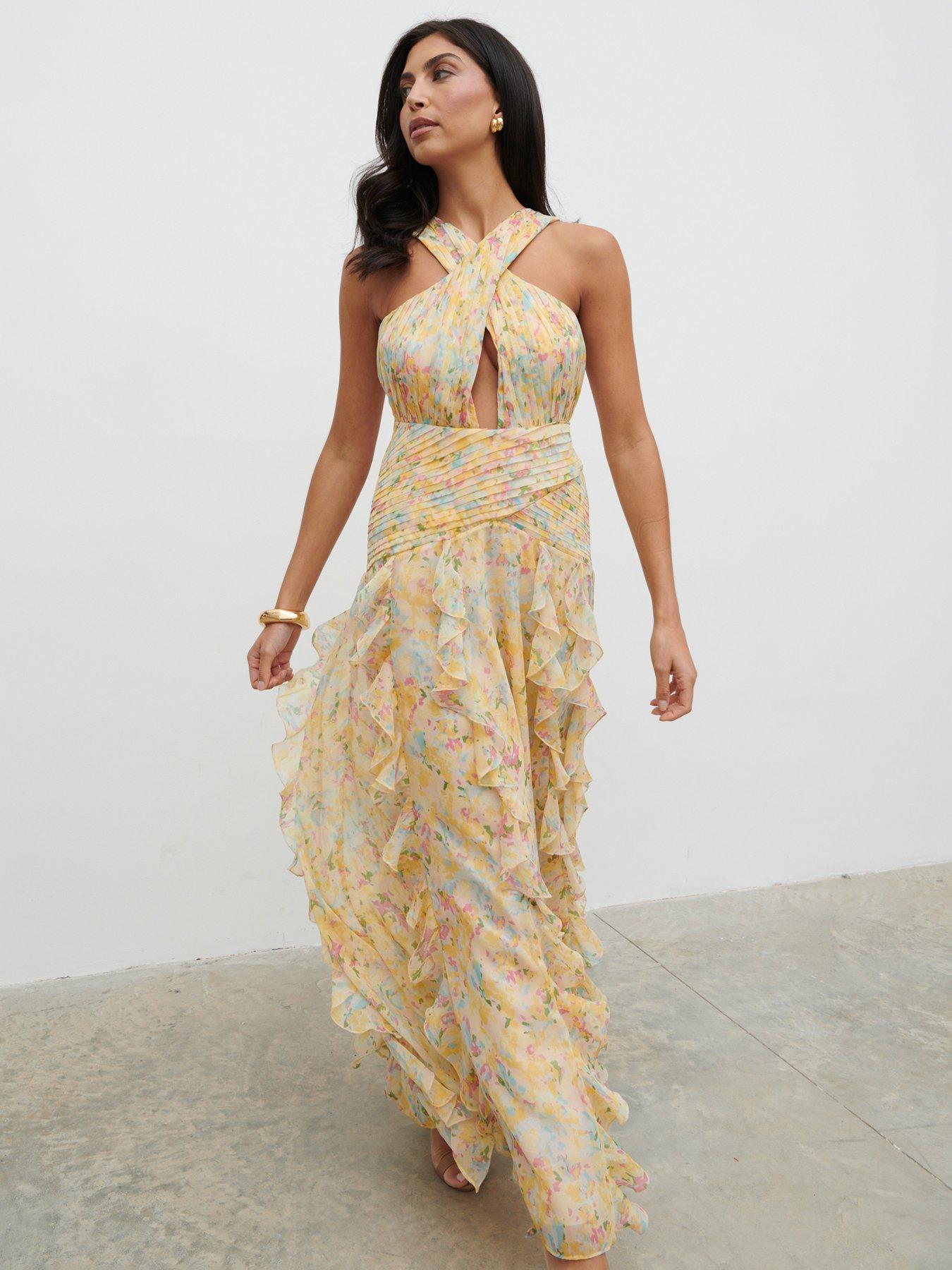 undefined Brielle Maxi Dress - Pastel Multi Abstract Print