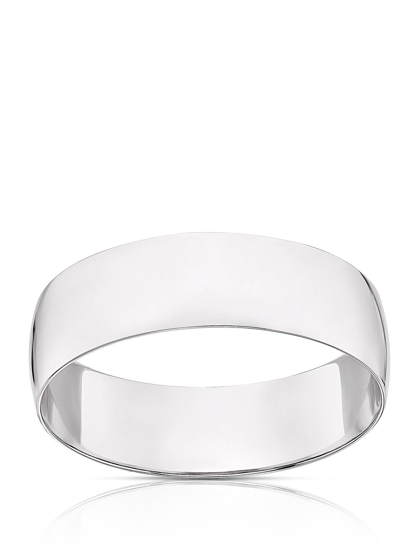 H. Samuel Platinum 6mm Heavy D Shape Wedding Ring