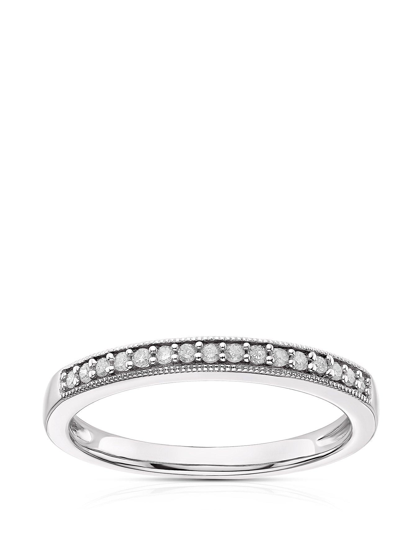 Product photograph of H Samuel 9ct White Gold 0 10ct Diamond Engagement Ring from very.co.uk