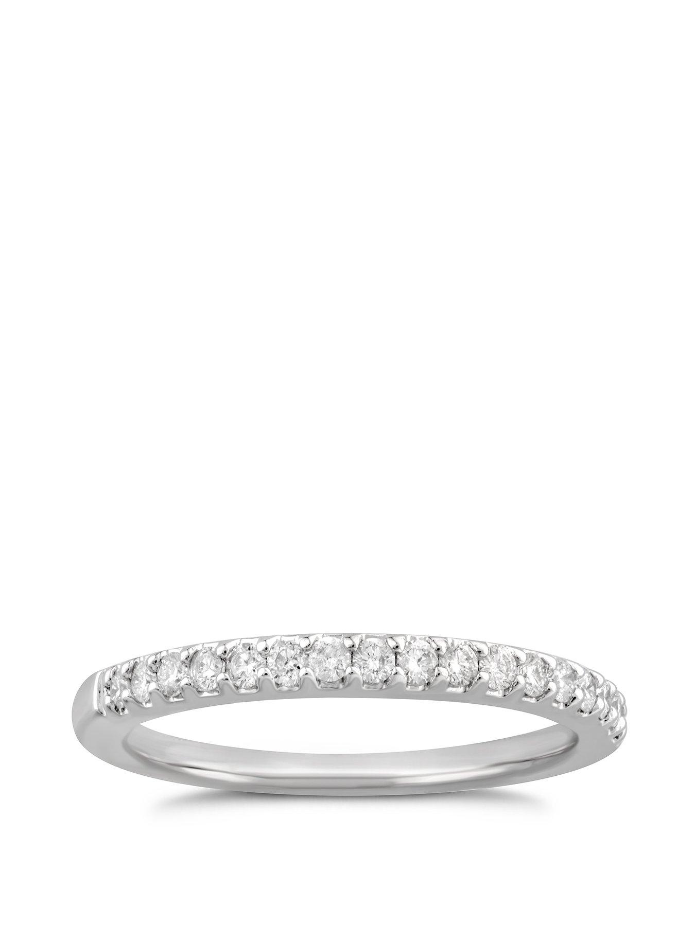 Product photograph of H Samuel Platinum 0 20ct Diamond Claw Set Eternity Engagement Ring from very.co.uk