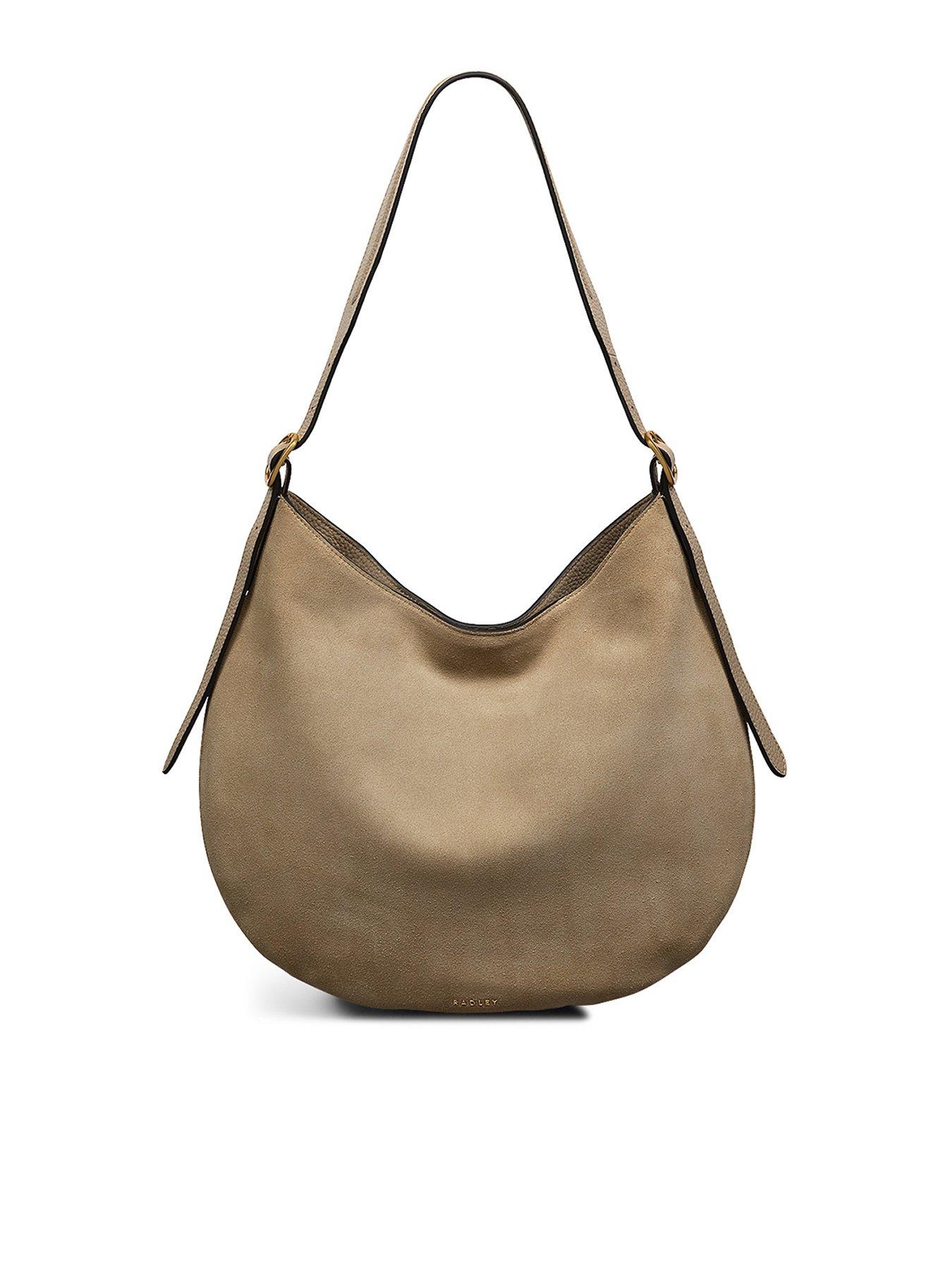 undefined Kensington Place Suede Large Open Top Shoulder Bag - Beige