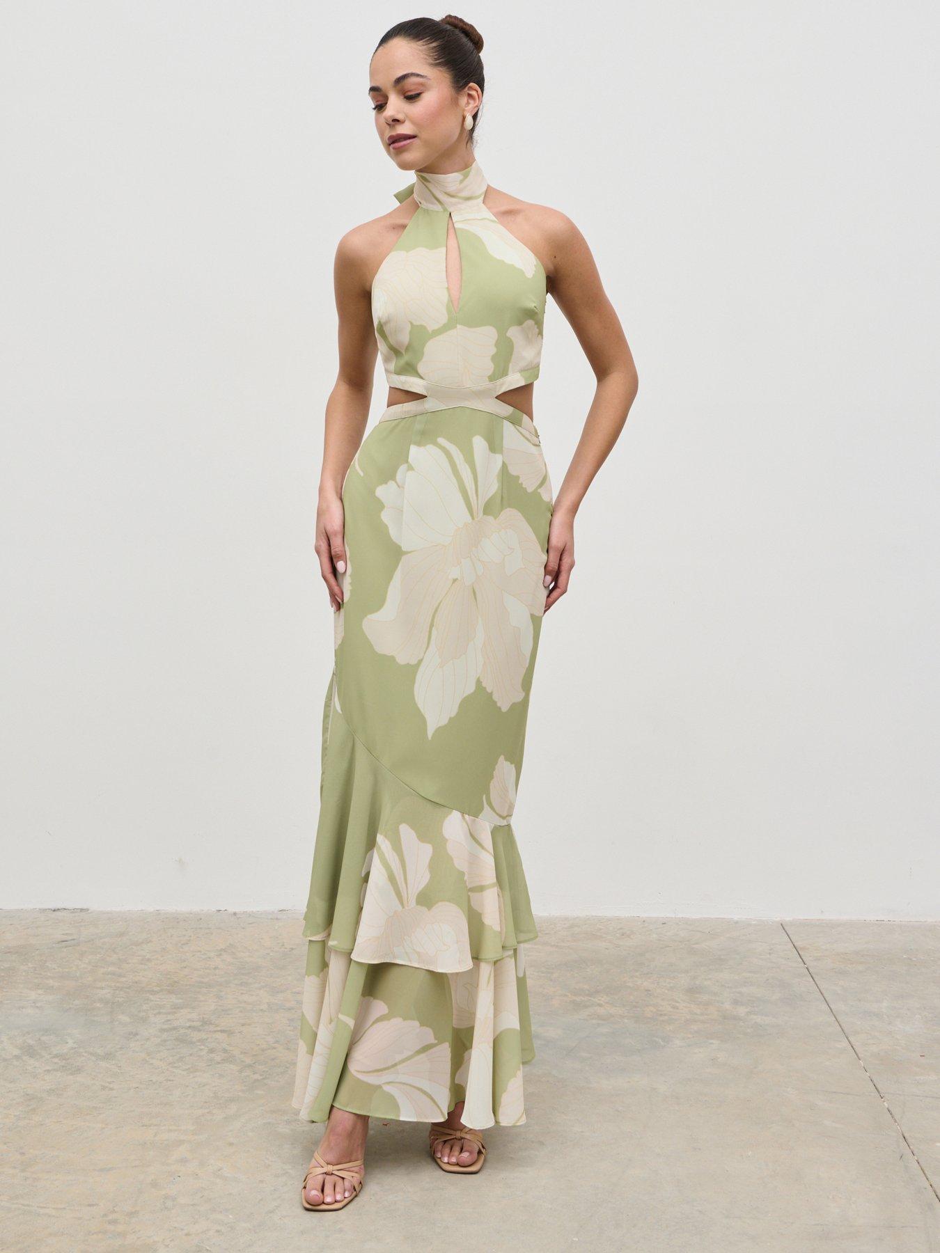 undefined Nova Maxi Dress - Olive Floral